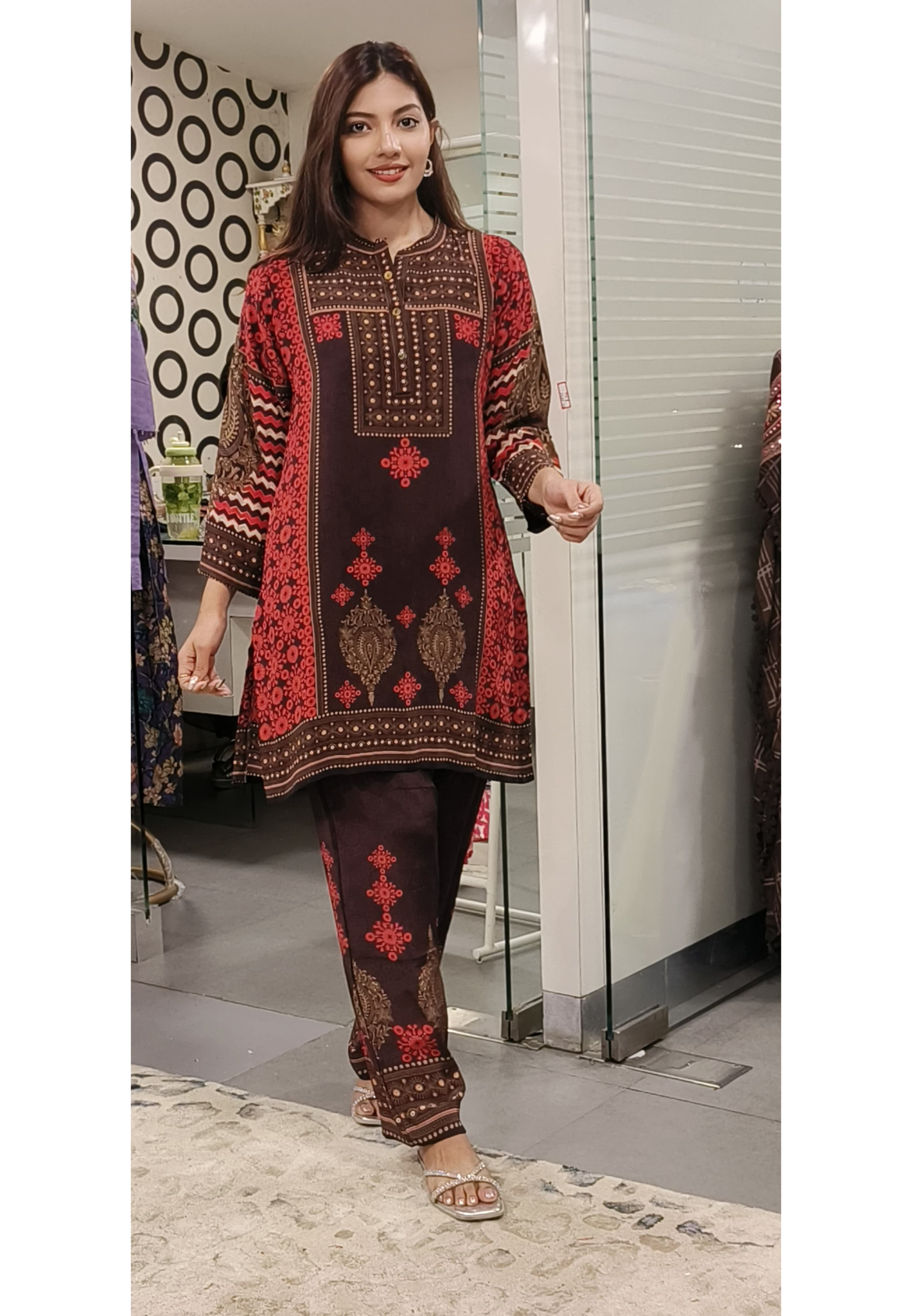 Pure Crepe Lawn Kurta Pant Set- 09729