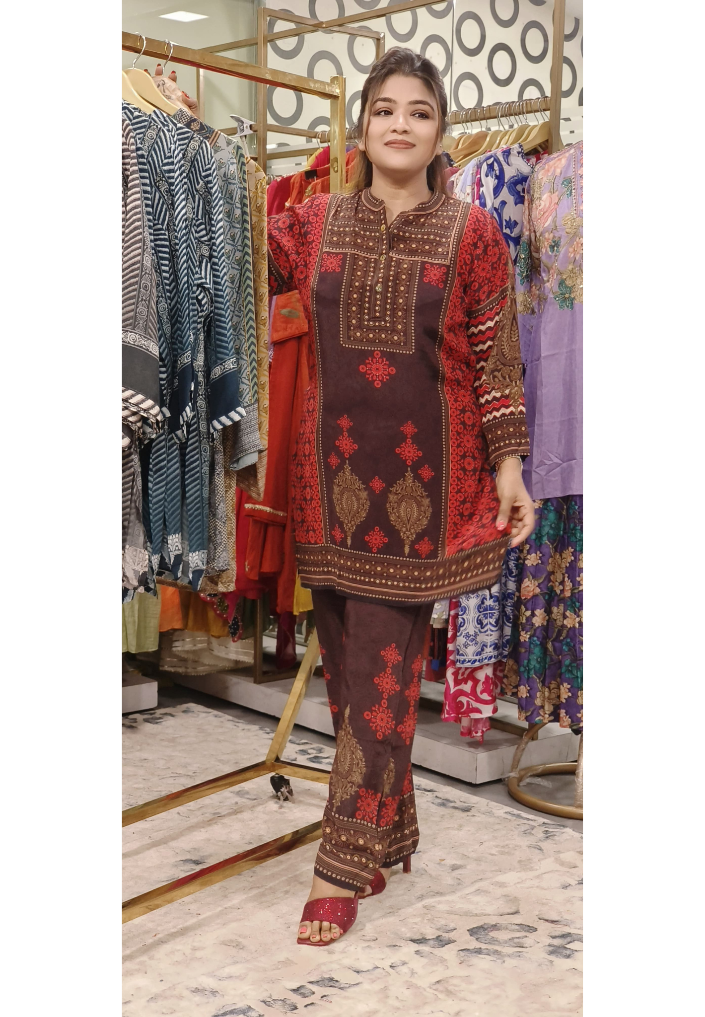 Pure Crepe Lawn Kurta Pant Set- 09729