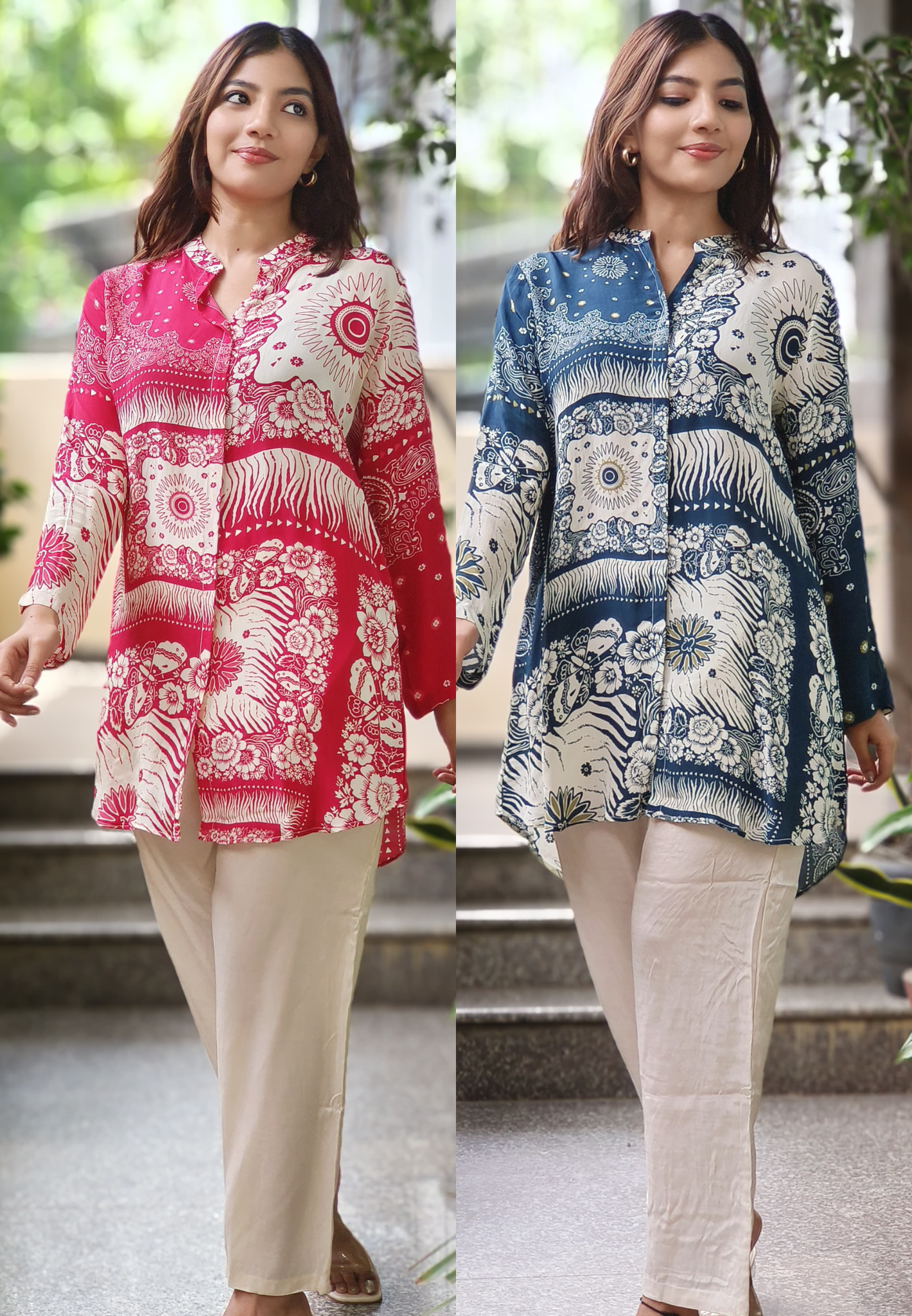 Pure Crepe Printed Kurta pant-09951