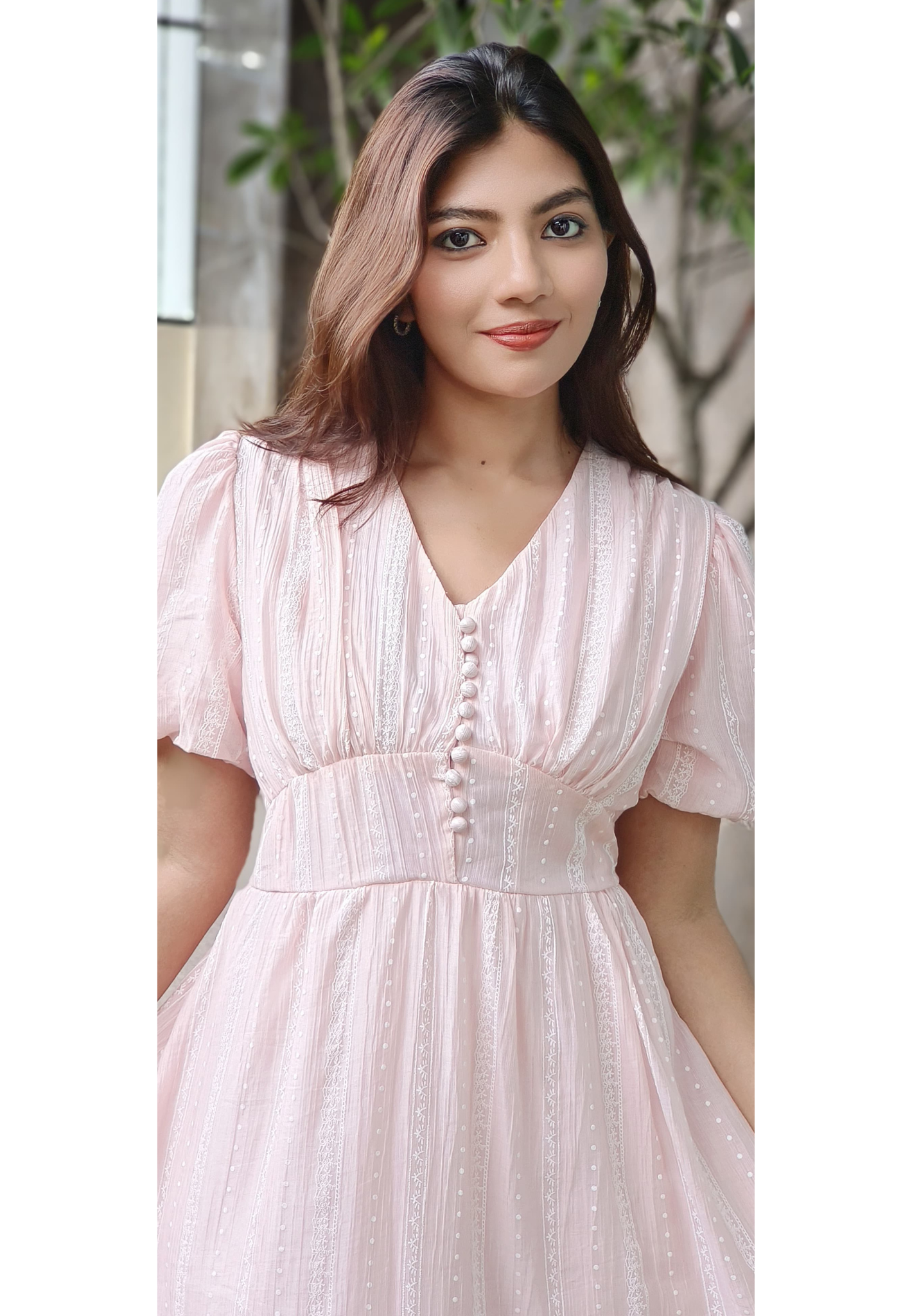 Pastel Grace Puff Sleeve Dress