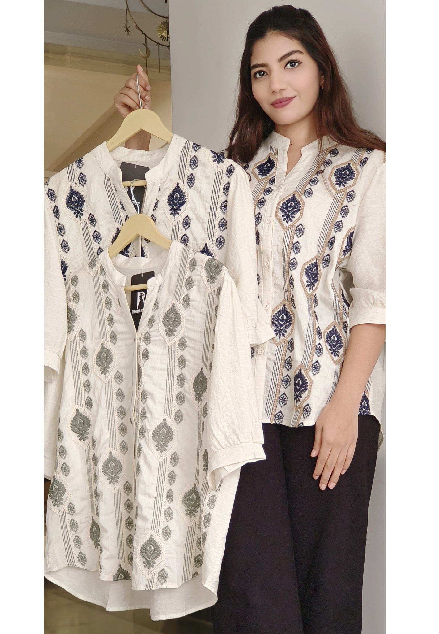 Sequence Embroidered Collared Casual Shirt