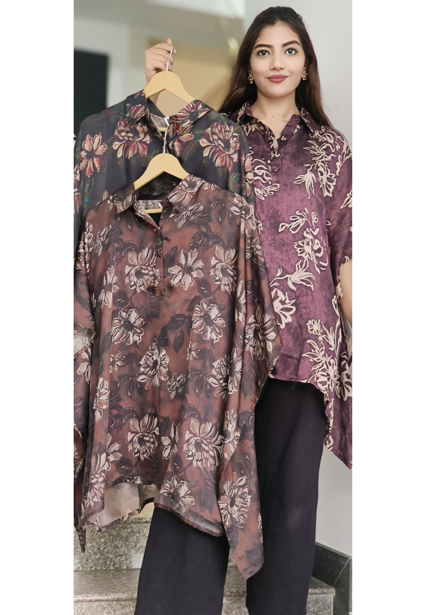 Floral Extract Kaftan Shirt
