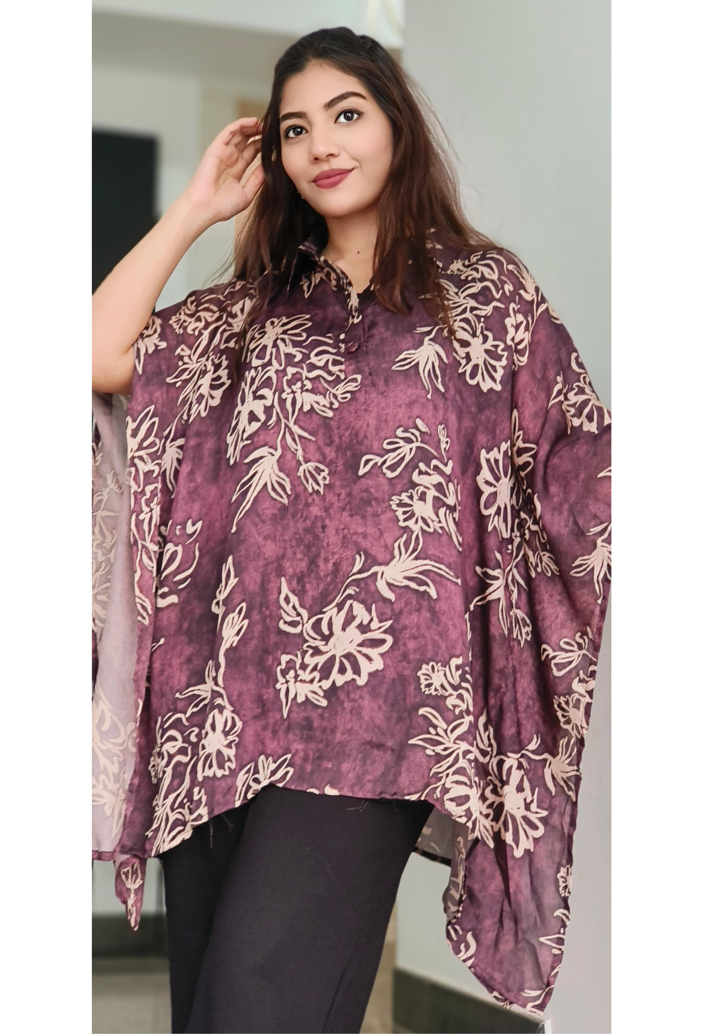 Floral Extract Kaftan Shirt