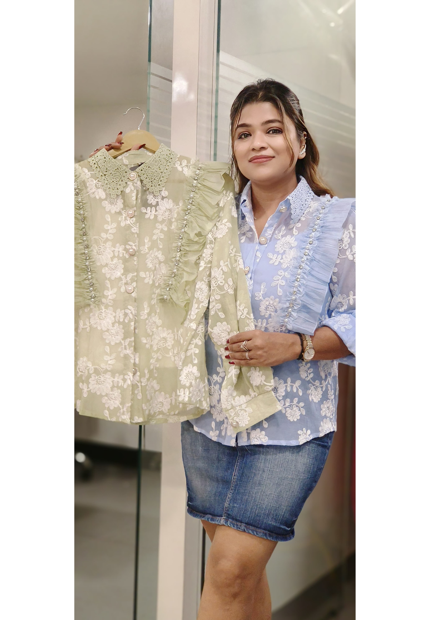 Pearl Blossom Lace Shirt