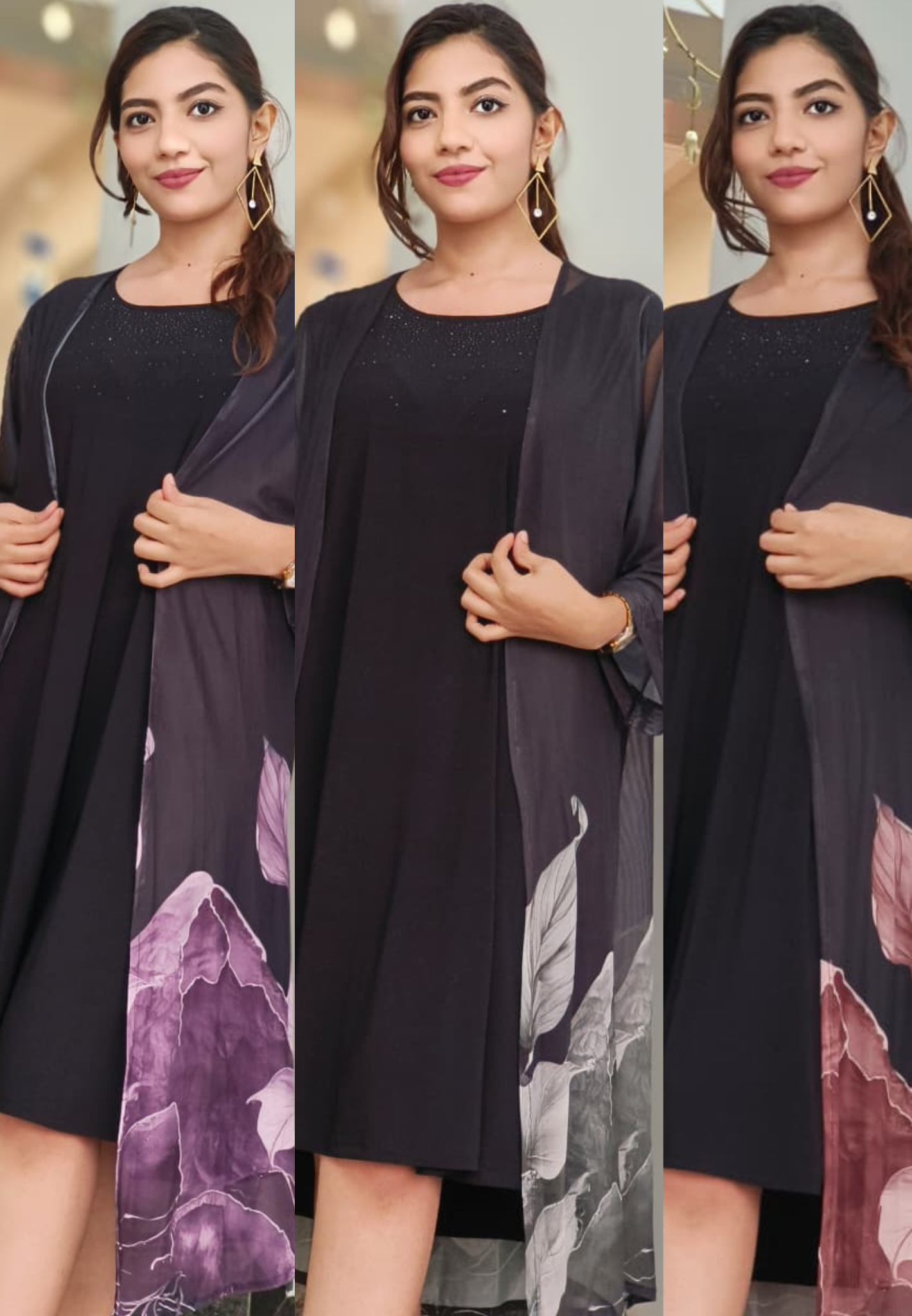 Twilight Pair Long Top With Petal Shrug
