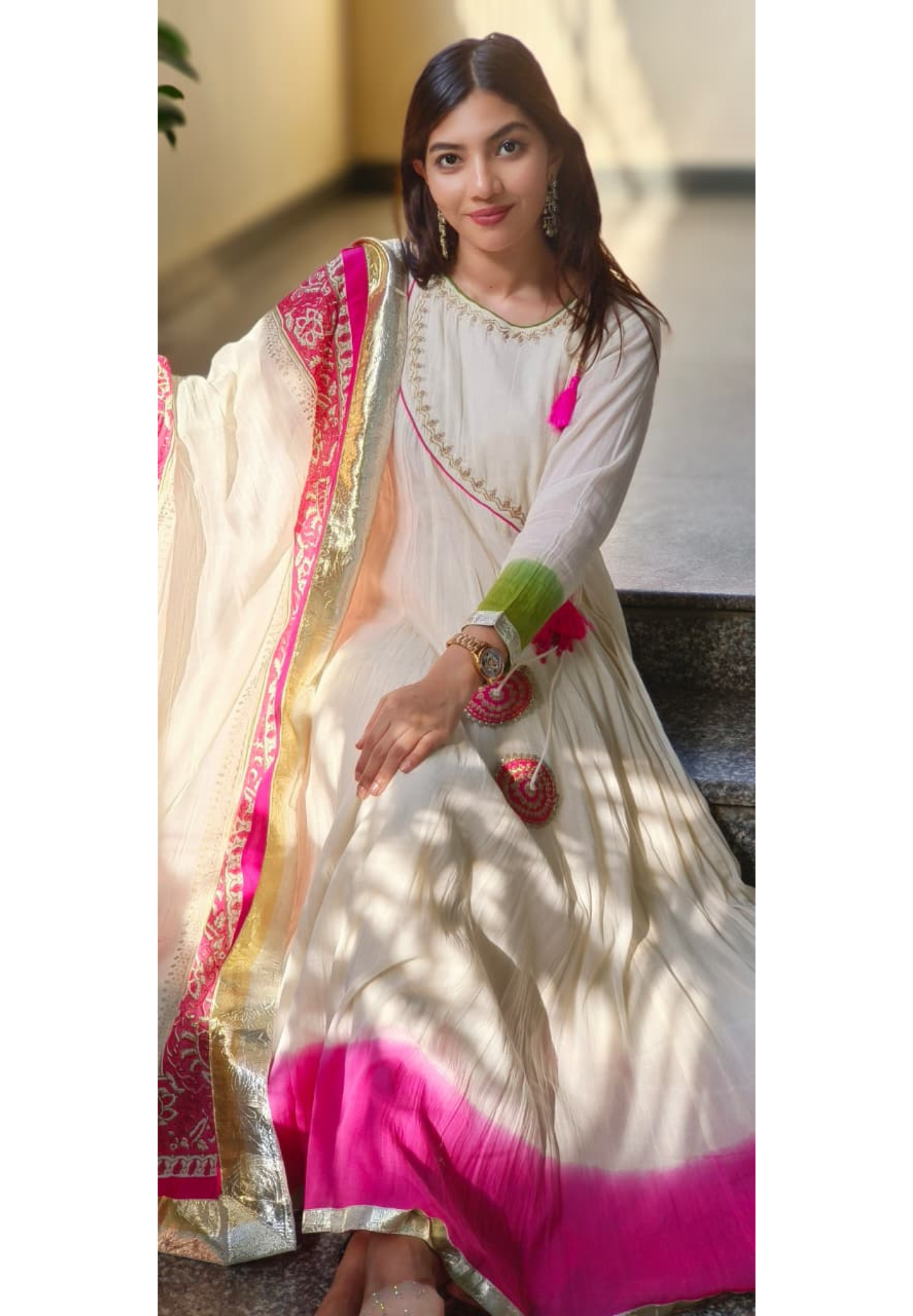 Angrakha Style Zarina Blush Gulabi Noor Anarkali