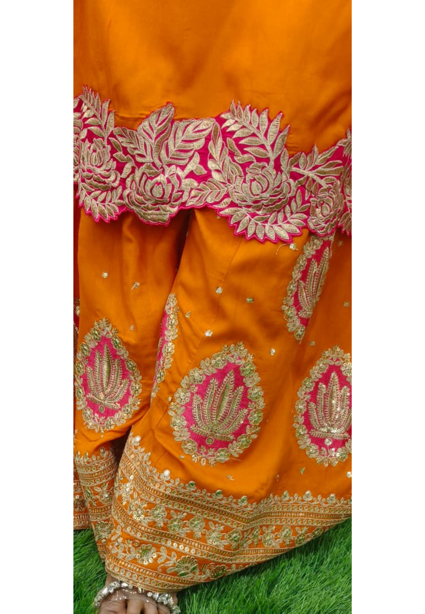 Resam Thread Cut Work Zardosi Full Suit Set With Dupatta In Silk Fabric- 10793