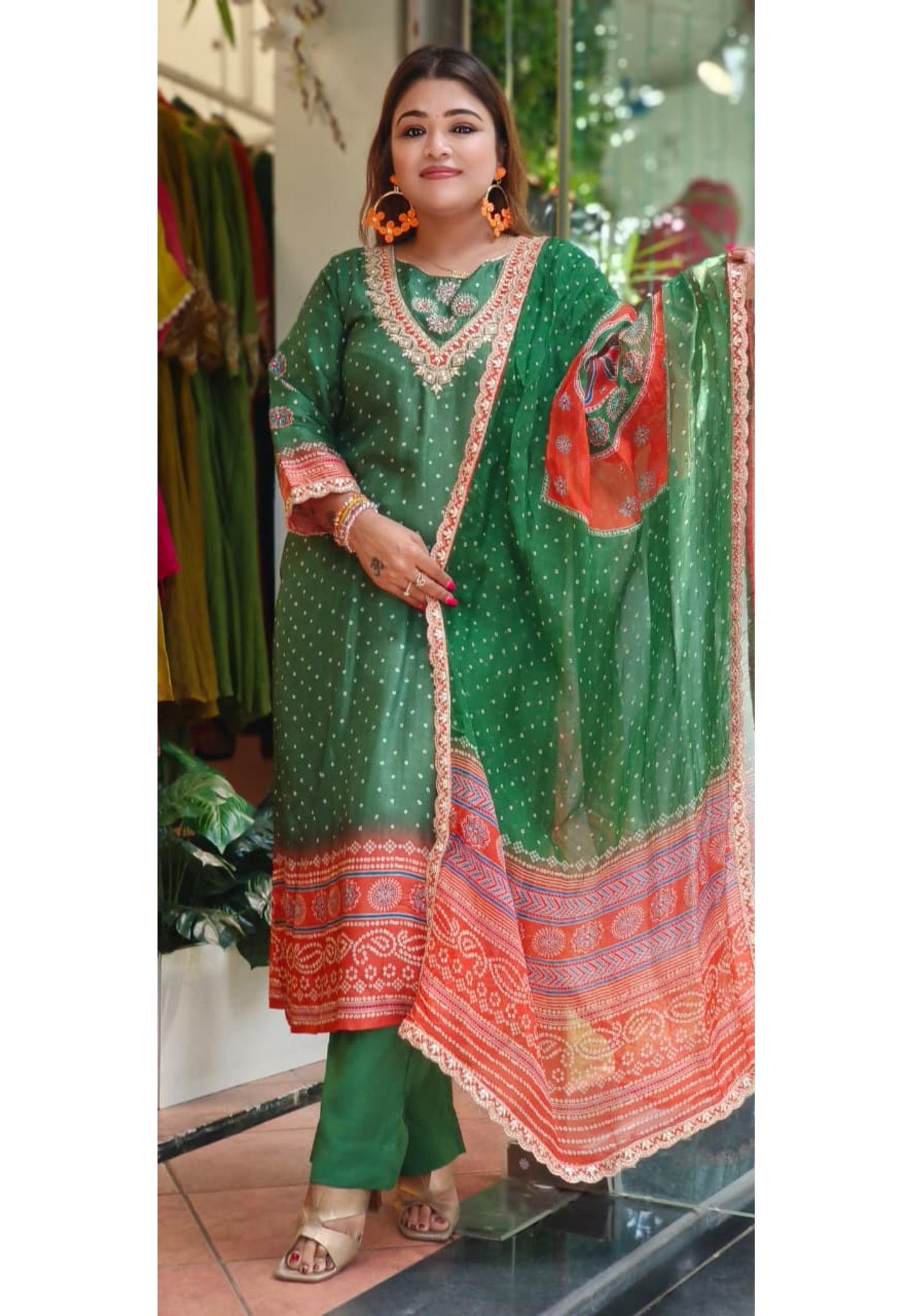 Evergreen Traditional Festive Printed Full Suit Set With Dupatta In Dola Silk Fabric-10837