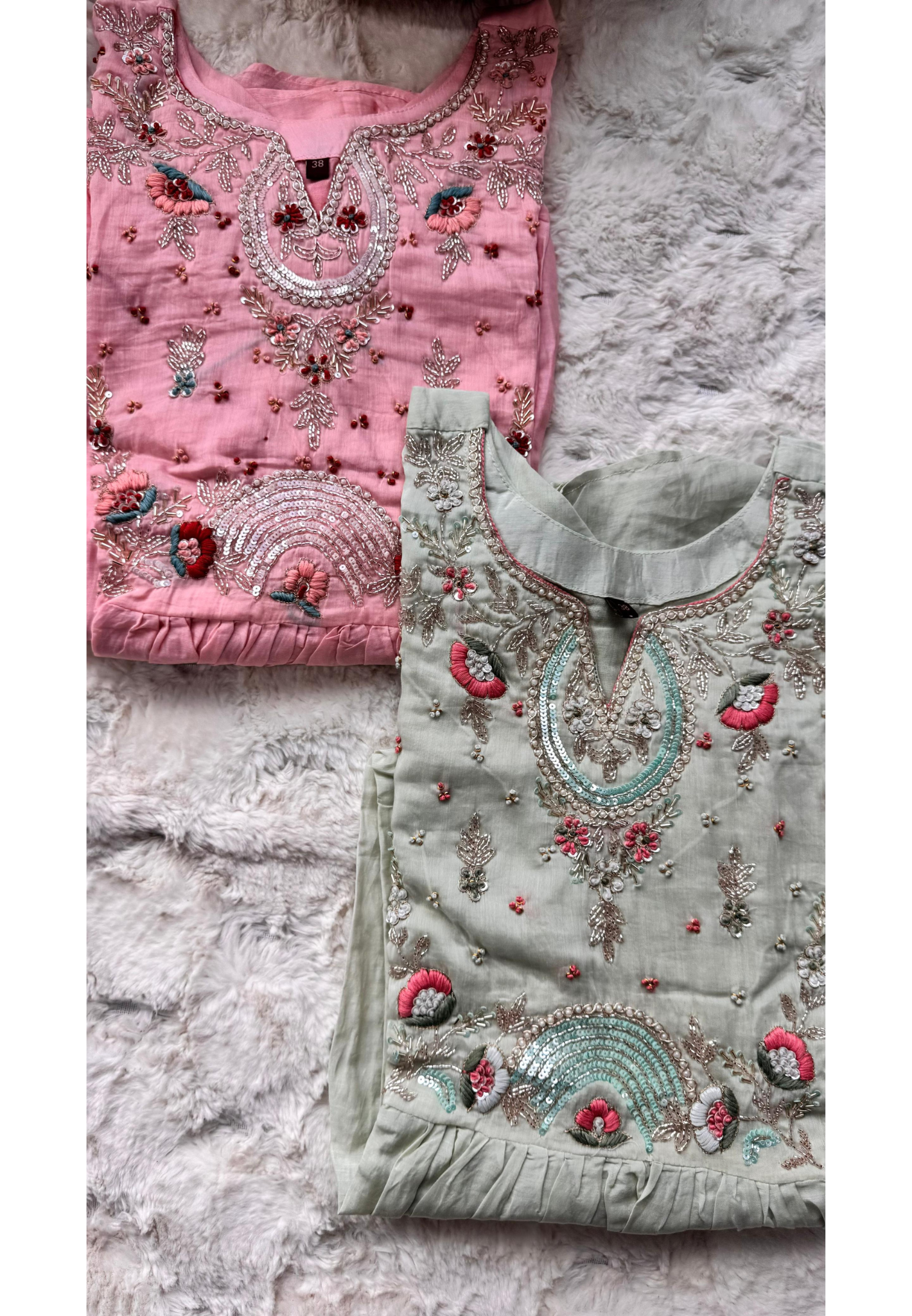 Beautiful Zardosi Handwork A-Line Full Suit Set With Dupatta In Surat Mul Chanderi- 10746