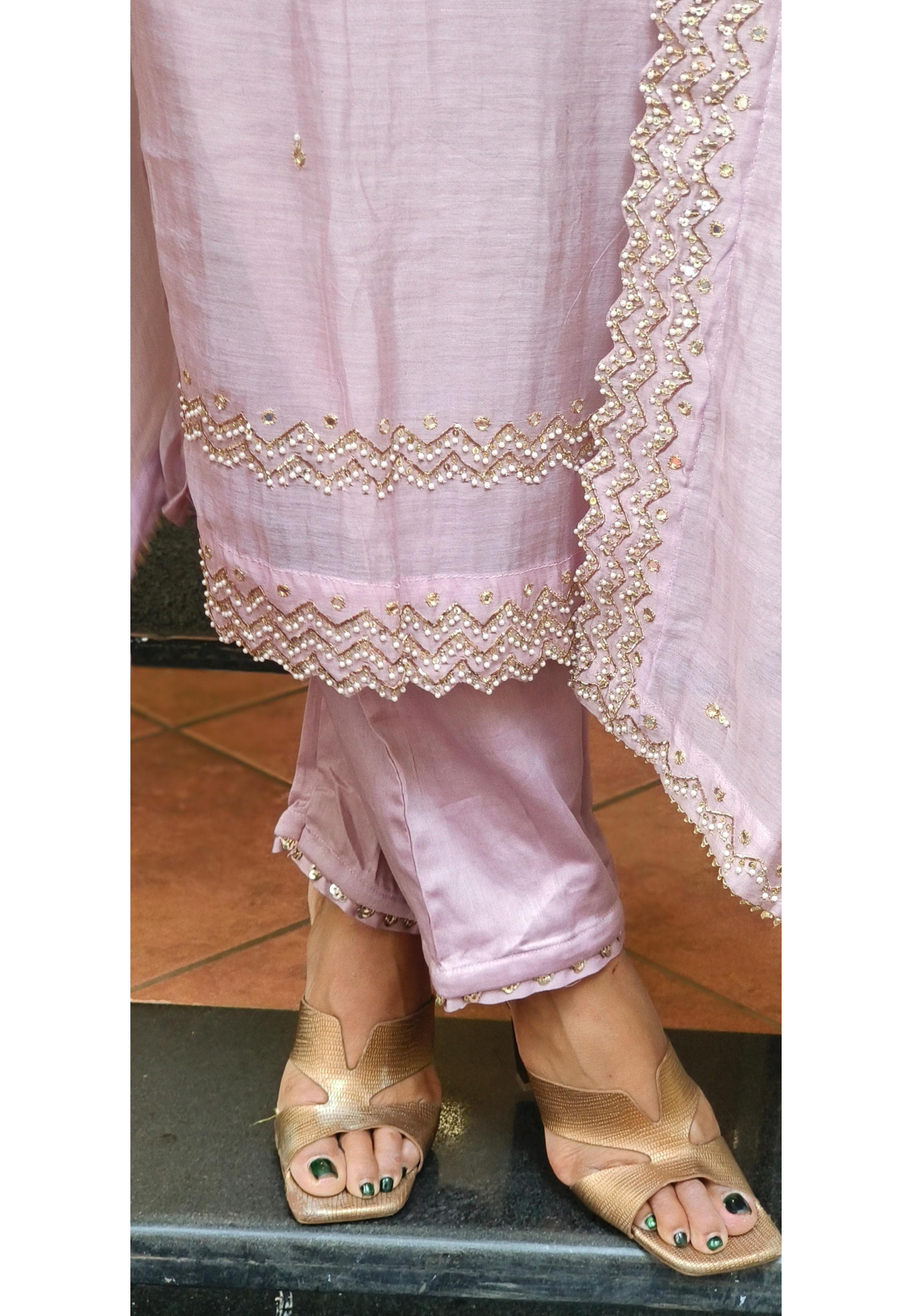 Chanderi Silk Beautiful Neck Embroidery Straight Cut Kurta Pant With Beautiful Embroidered Dupatta-