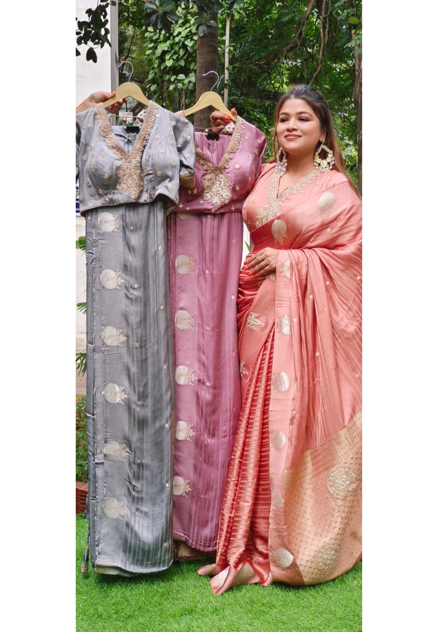 English Tone Brocade Pallu Ready To Wear Designer Saree