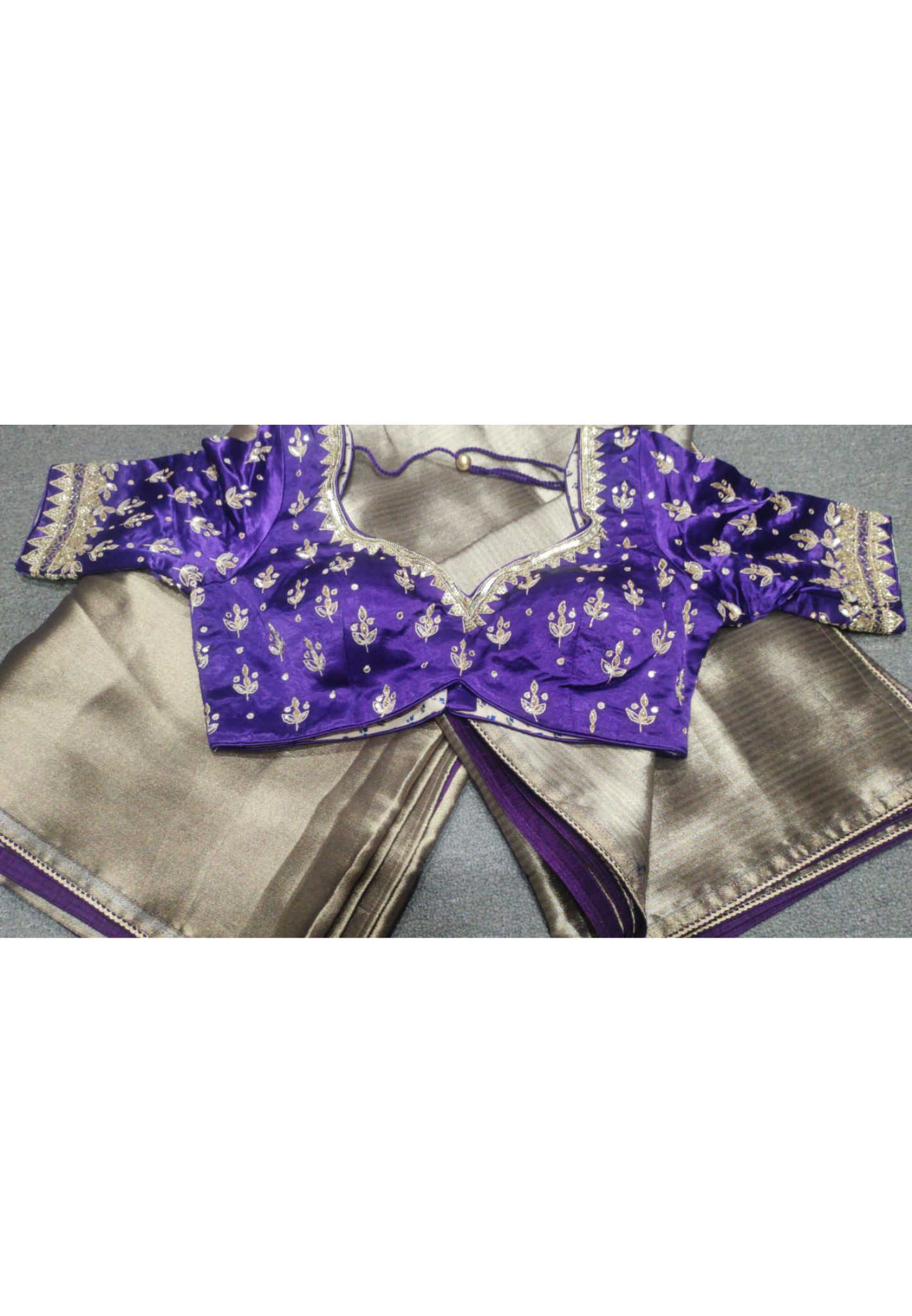 Premium Tissue Designer Party Wear Saree With Complete Handwork Blouse