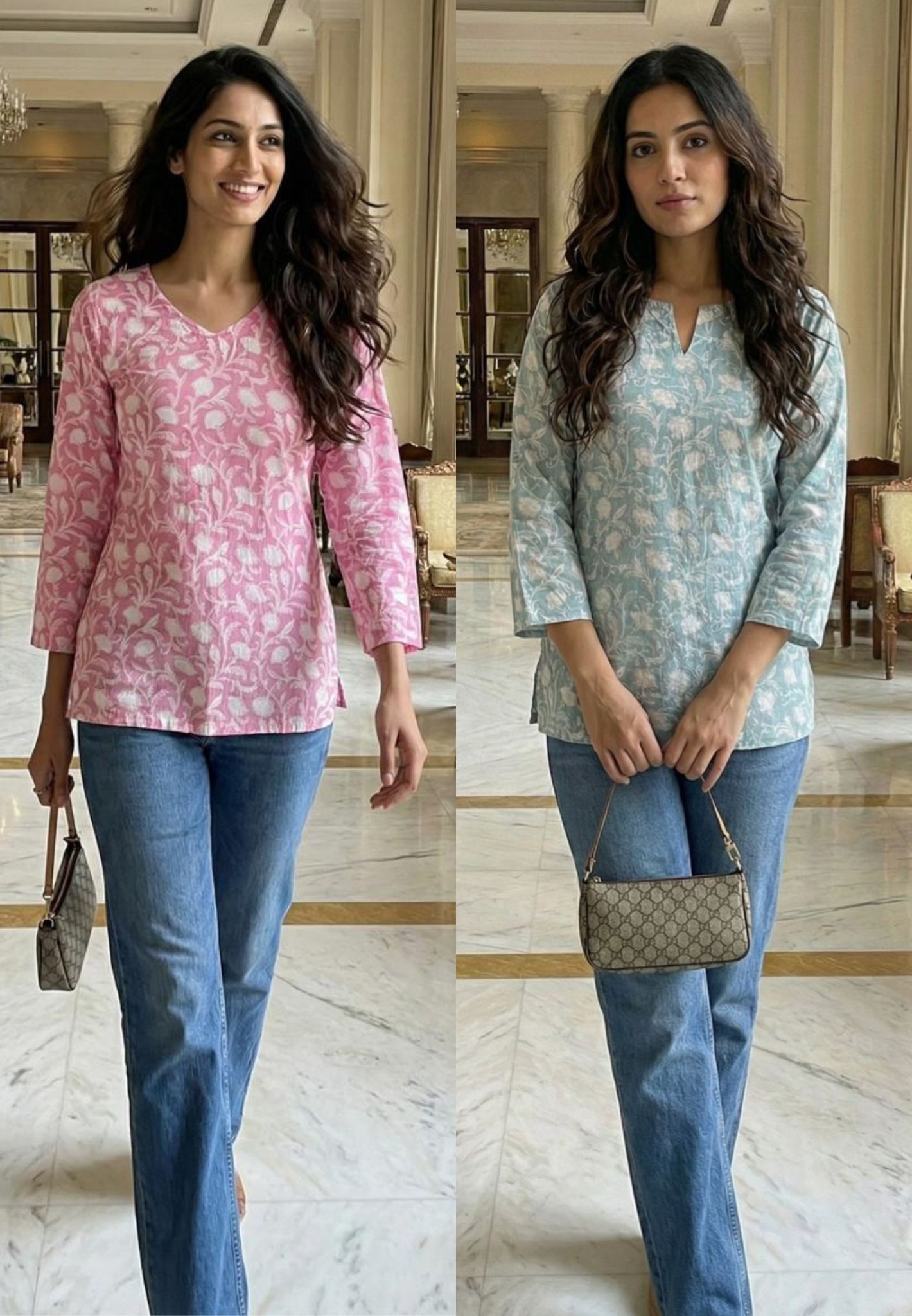 Summer Cotton Kurti with Tieing Knots Behind For Teen