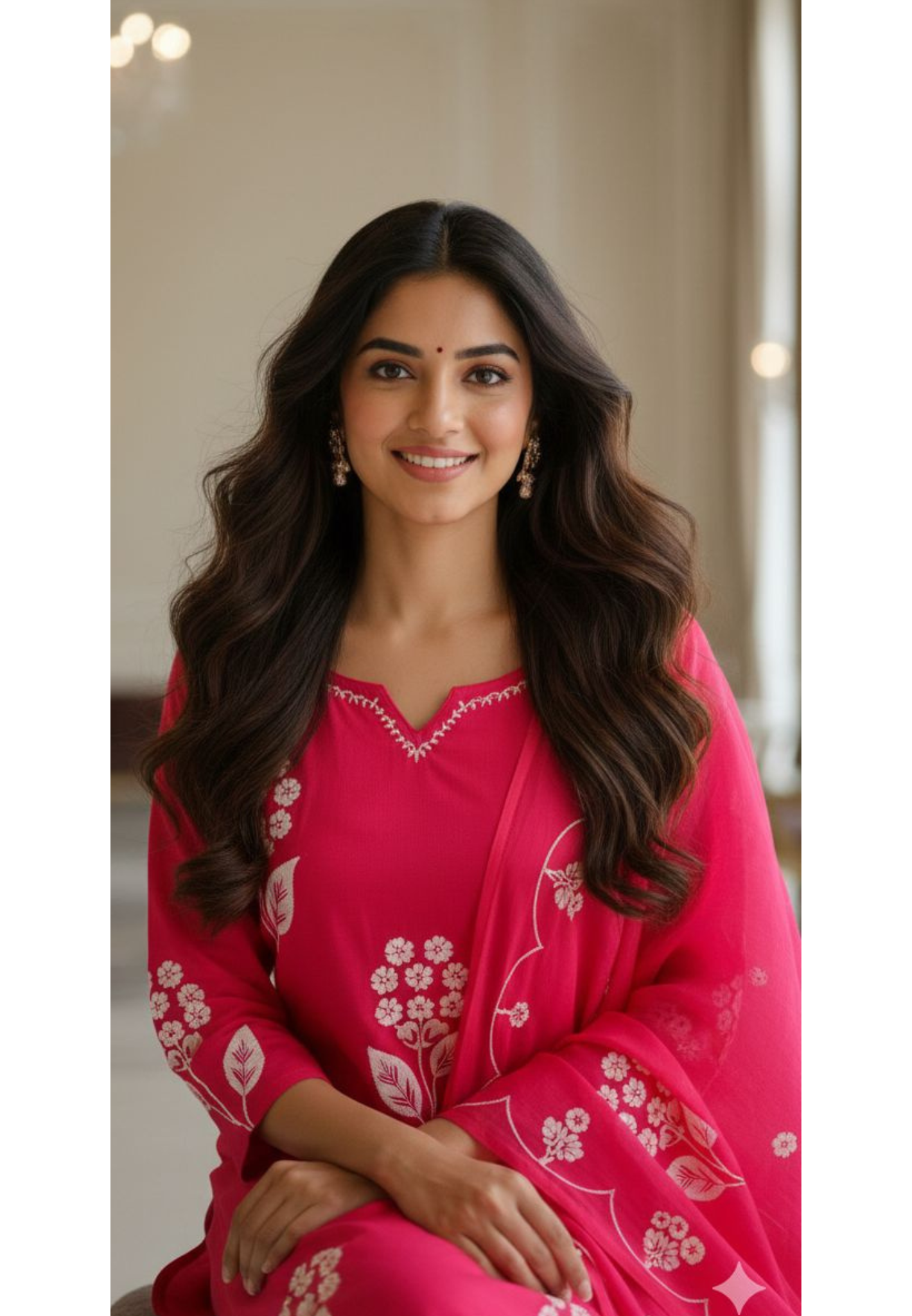 Floral Placed Minimal Neck Line Cotton Full Suit Set With Dupatta-12988