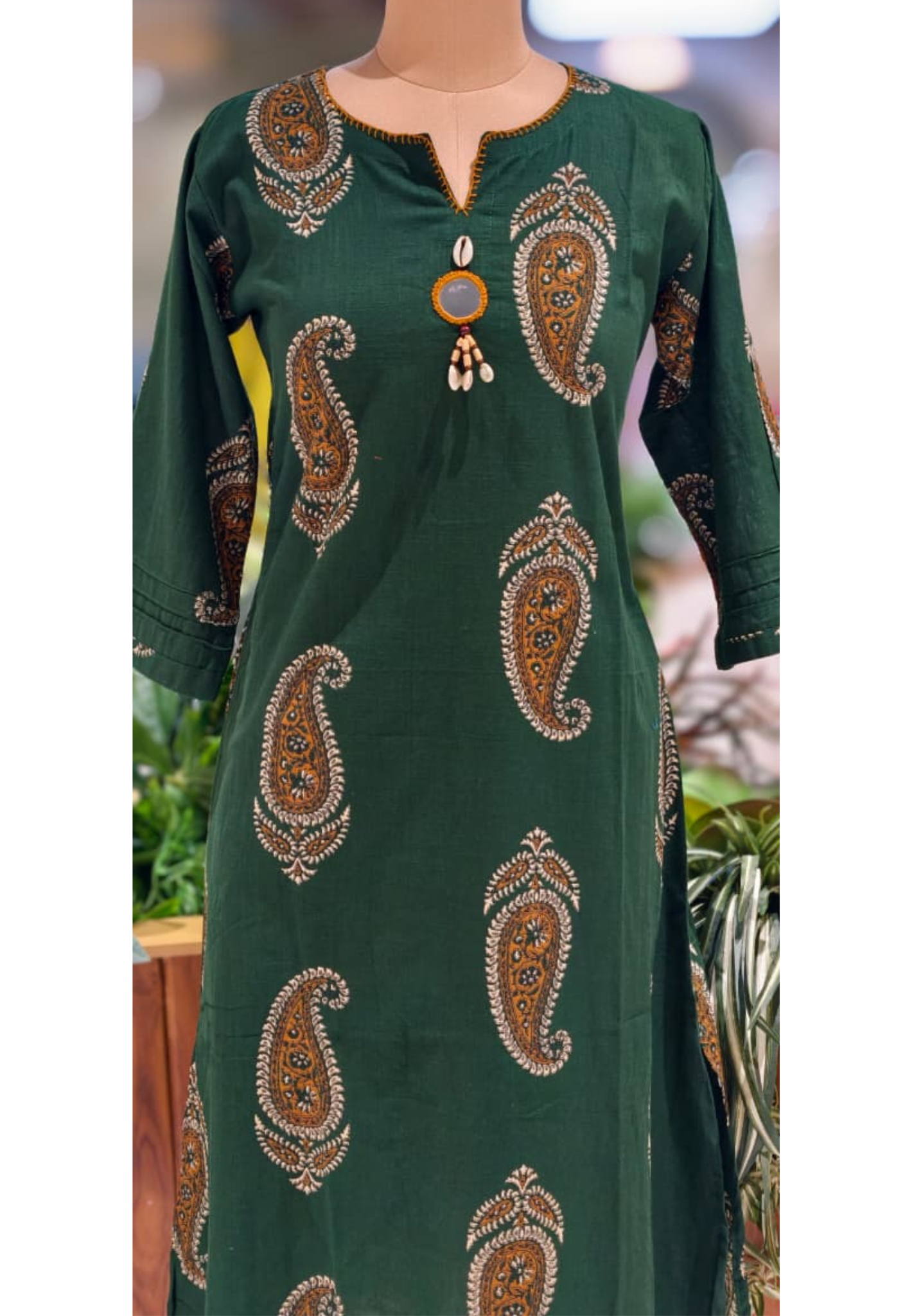 Verdent Mango Buti Print Casual Wear A-Line Kurti Only-13525