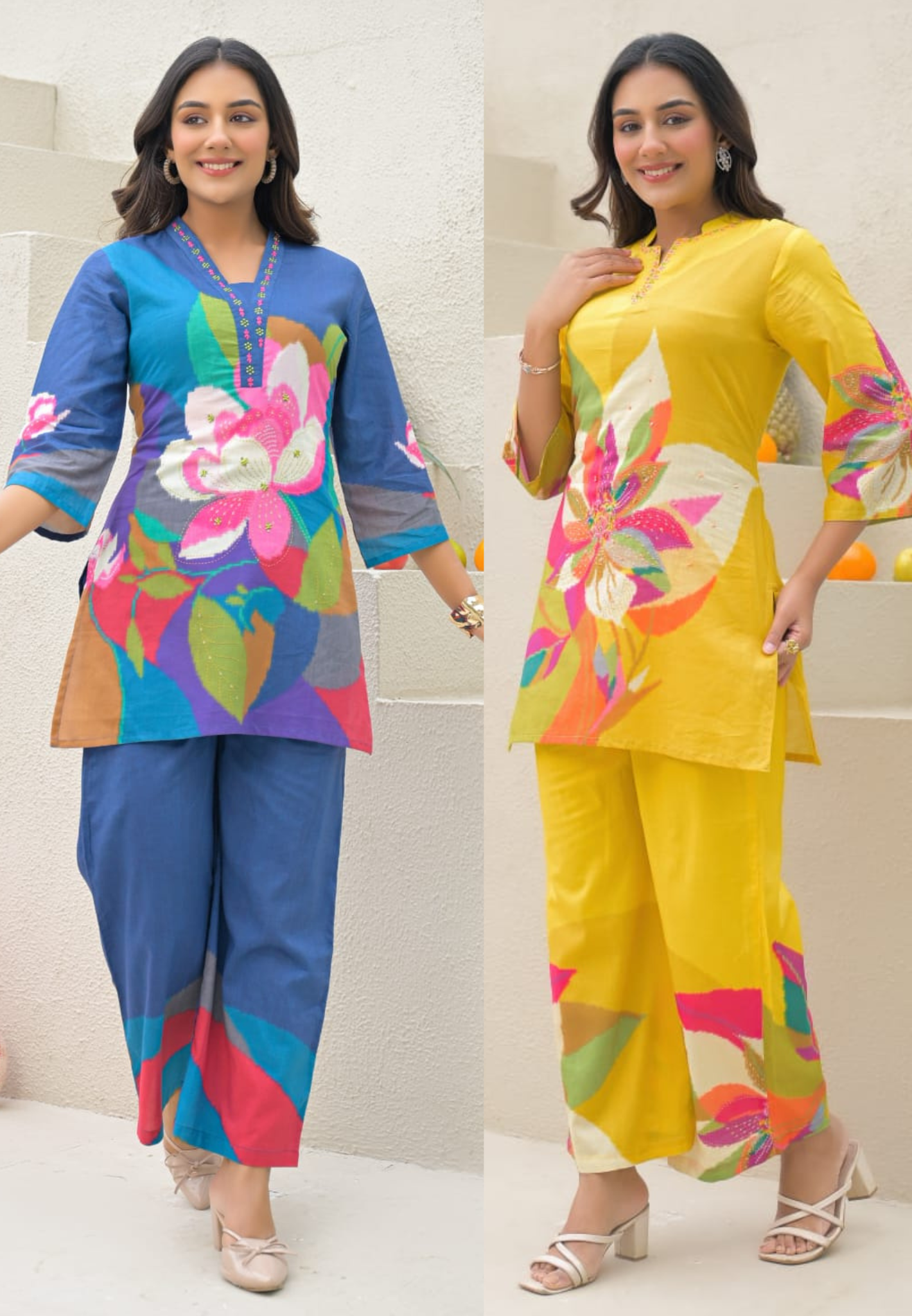 Summer Vibe Cool Printed Co-Ord Set In Premium Cotton Fabric- 13805