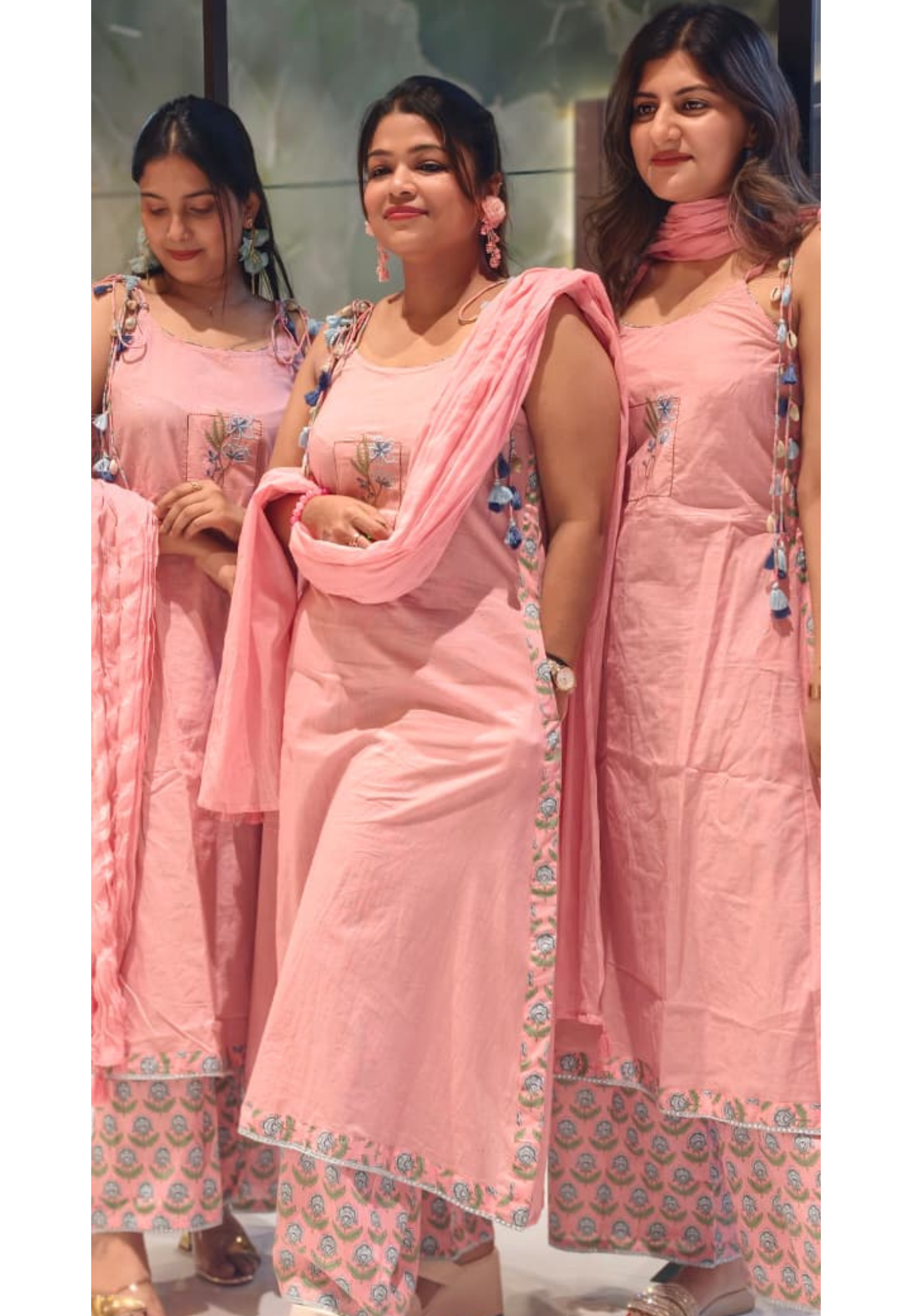 Sleeveless Embroidered Kurta with Tassel Detailing for Festive & Casual Wear-13869 Dispatching After 15 Days