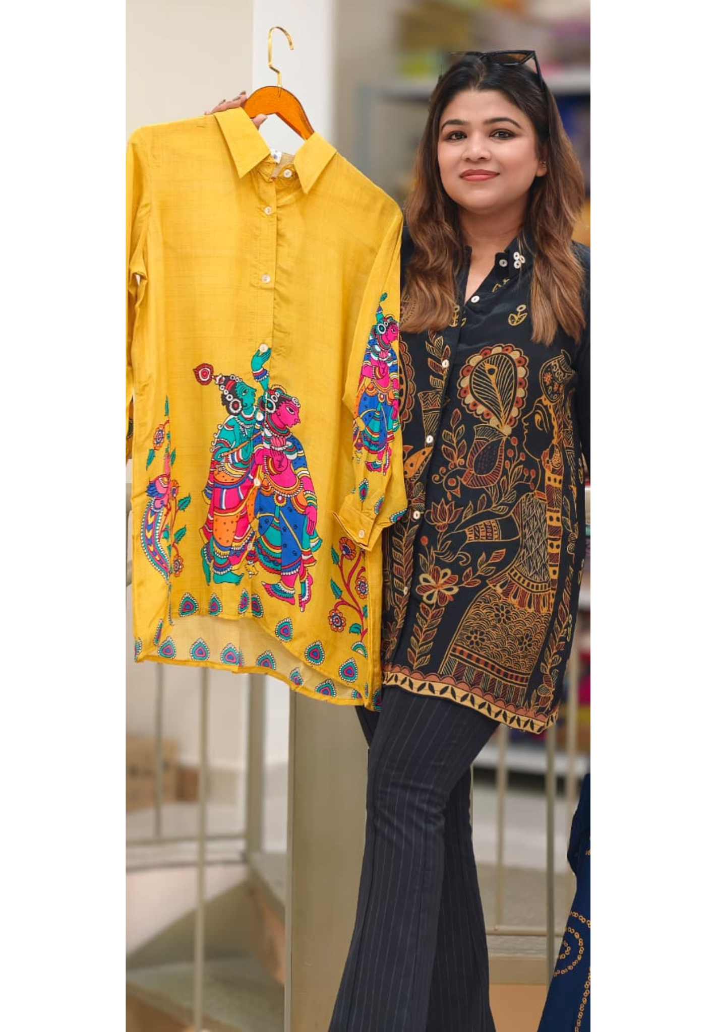 Stylish Crepe Printed Shirt Collection with Button-Down Design Contemporary Fusion Wear-14020-21-22 RB01