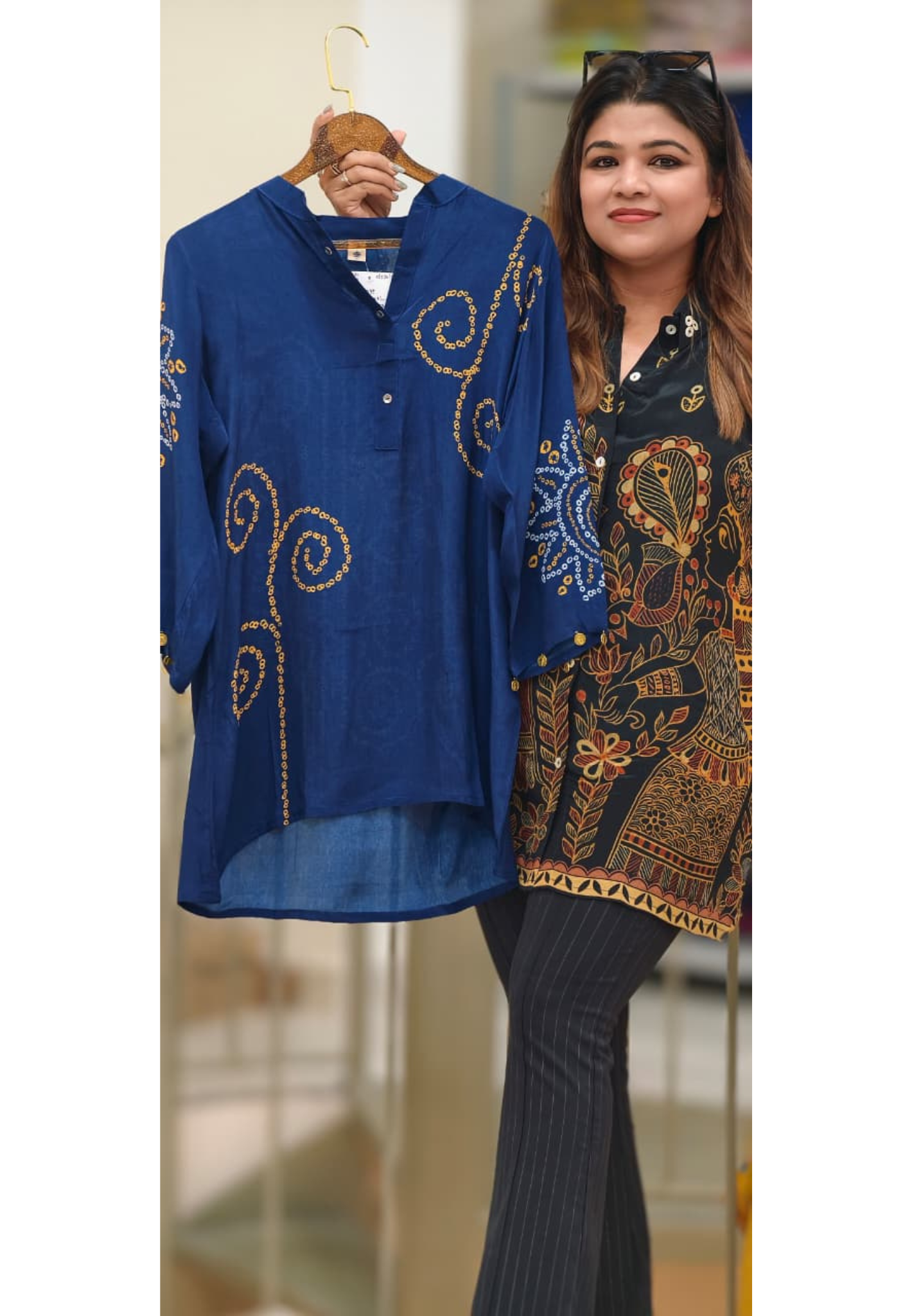 Stylish Crepe Printed Shirt Collection with Button-Down Design Contemporary Fusion Wear-14020-21-22 RB01