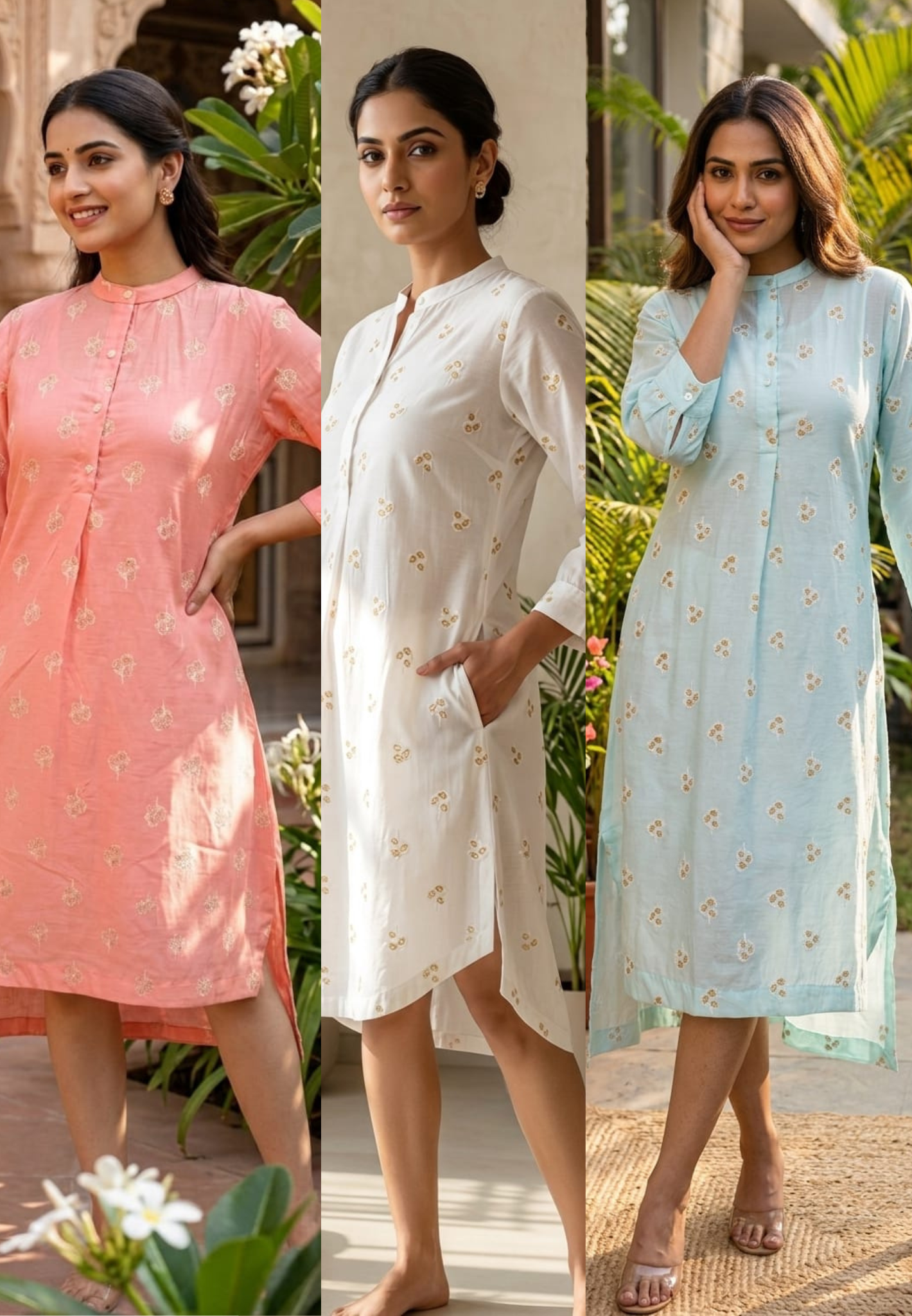 Elegant Surat Mul Chanderi Hi-Low Kurti with Inner And Delicate Buti Print 13983 RB03