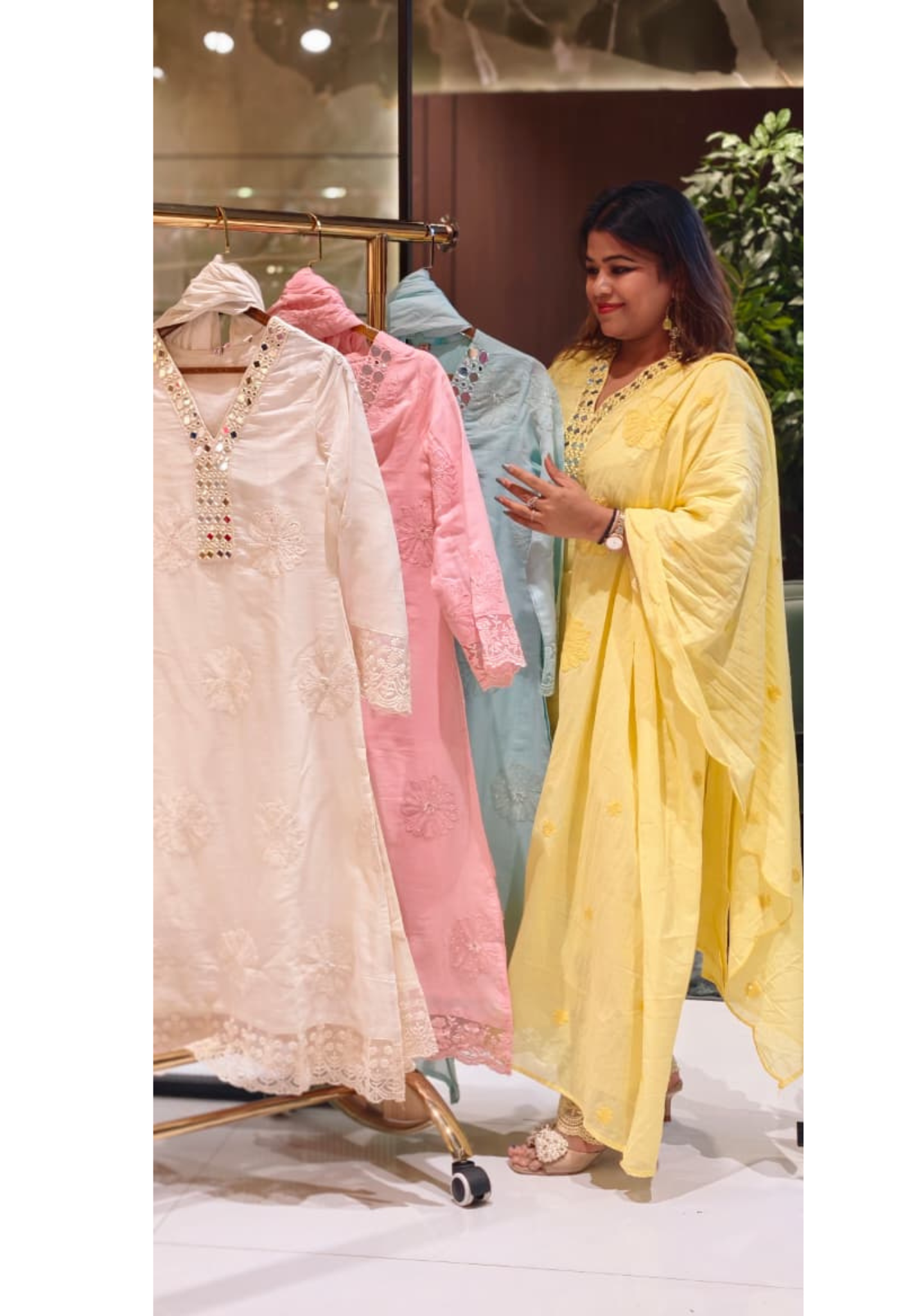 Lean Fit Summer Cotton Full Suit With Mirror Work Embroidery Mulchanderi fabric with Mulcotton Dupatta 14019 RB08