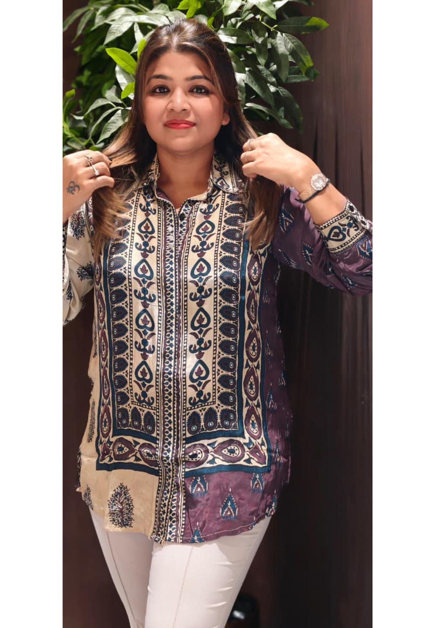 Designer Trendy Printed Casual Wear Shirt In Crepe Fabric- 14120 RB115