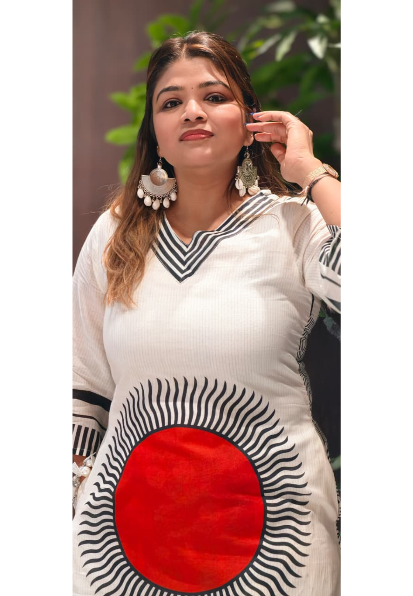 Sun Inspired Printed Kurta With Polka Dotted Pant In Premium Mul Cotton Fabric- 14139 RB145