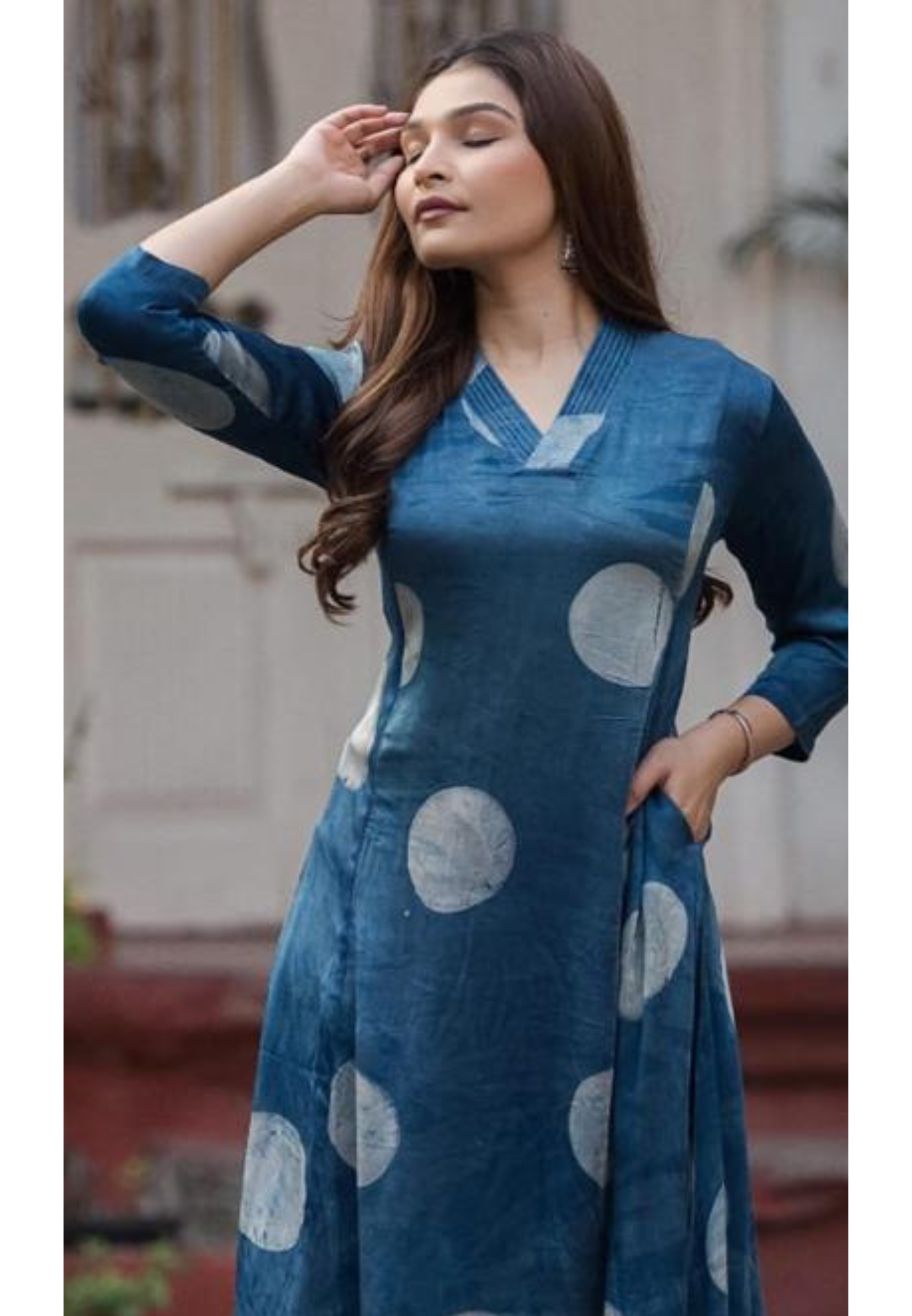 Statement Mural Satin Kurta Pant with Bold Abstract Motifs-14182 RB181