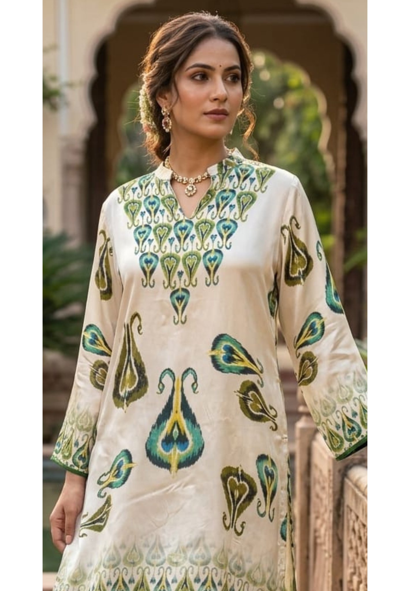 Morni Inspired Color Pallete Pure Crepe Light Weight Kurta Pant Set-14322 RB222