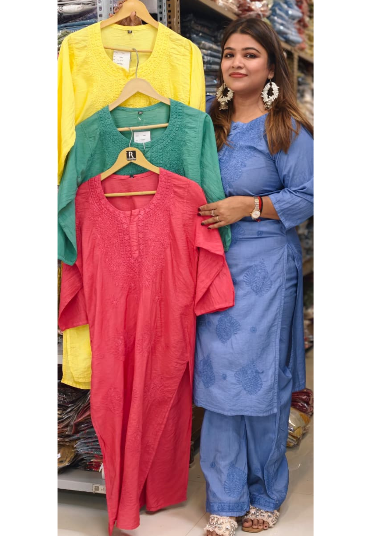 Premium Chikankari Embroidered Cotton Kurta Pant Set-14603 RB359