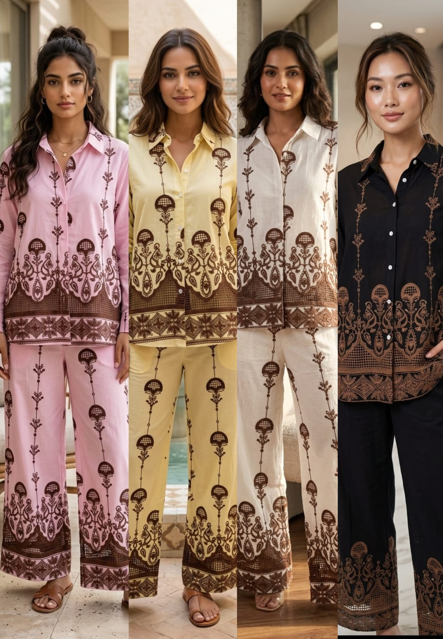 Graceful Premium Sheer Floral Embroidered Imported Co-Ord Set- 15070