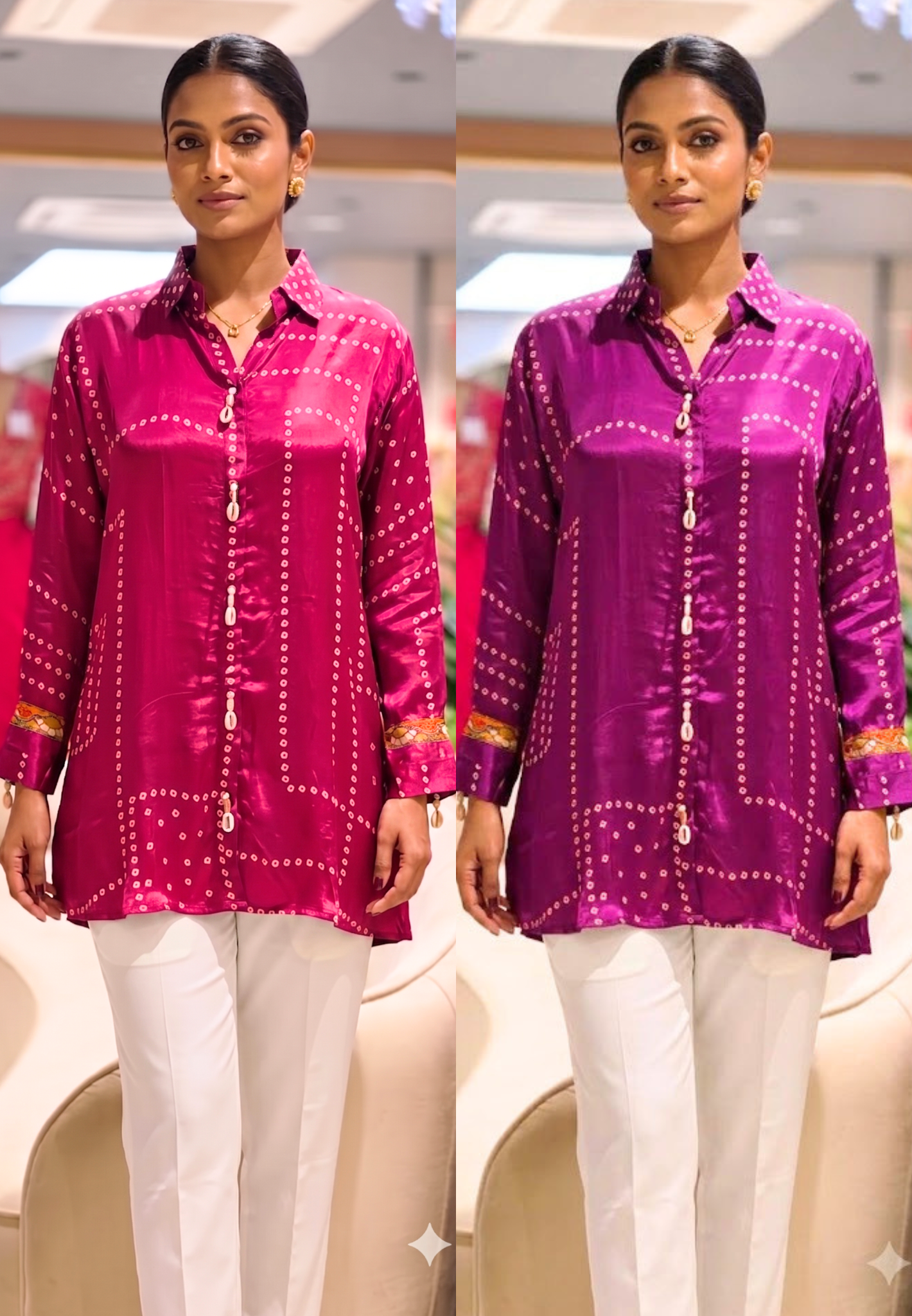 Pure Crepe Collared Casual Shirt with Back Bird Print -15111