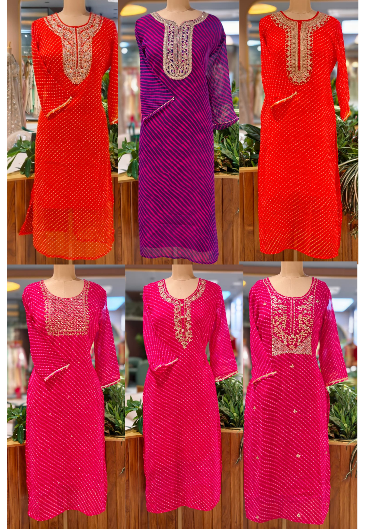 Meher Festive Lehriya Tides Georgette Kurti Only