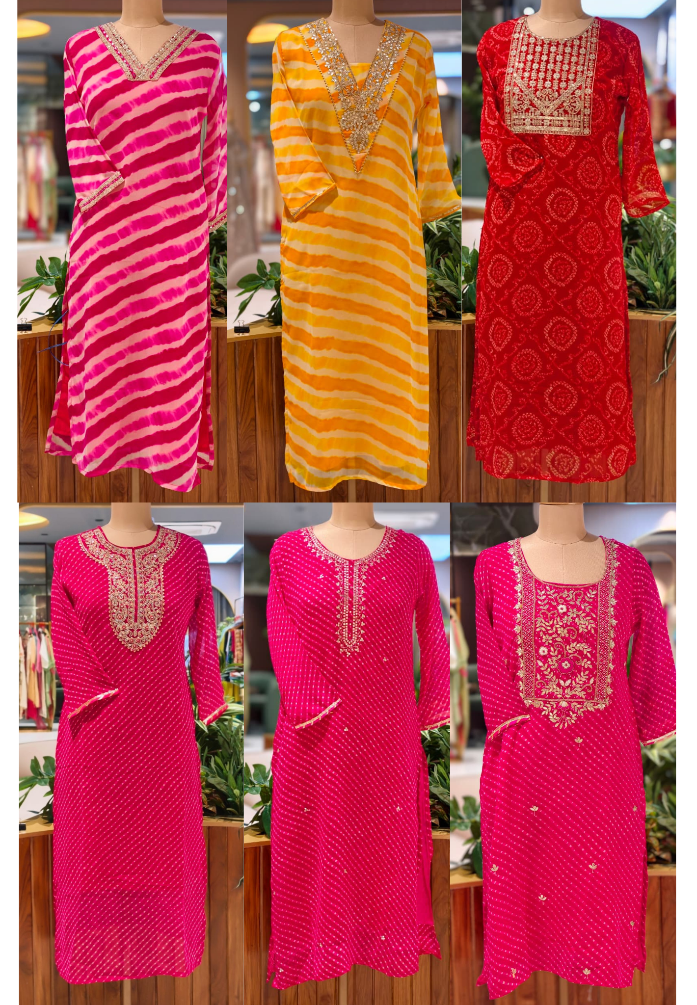 Vibrant Waves Lehriya Gotta Work Georgette Kurtis