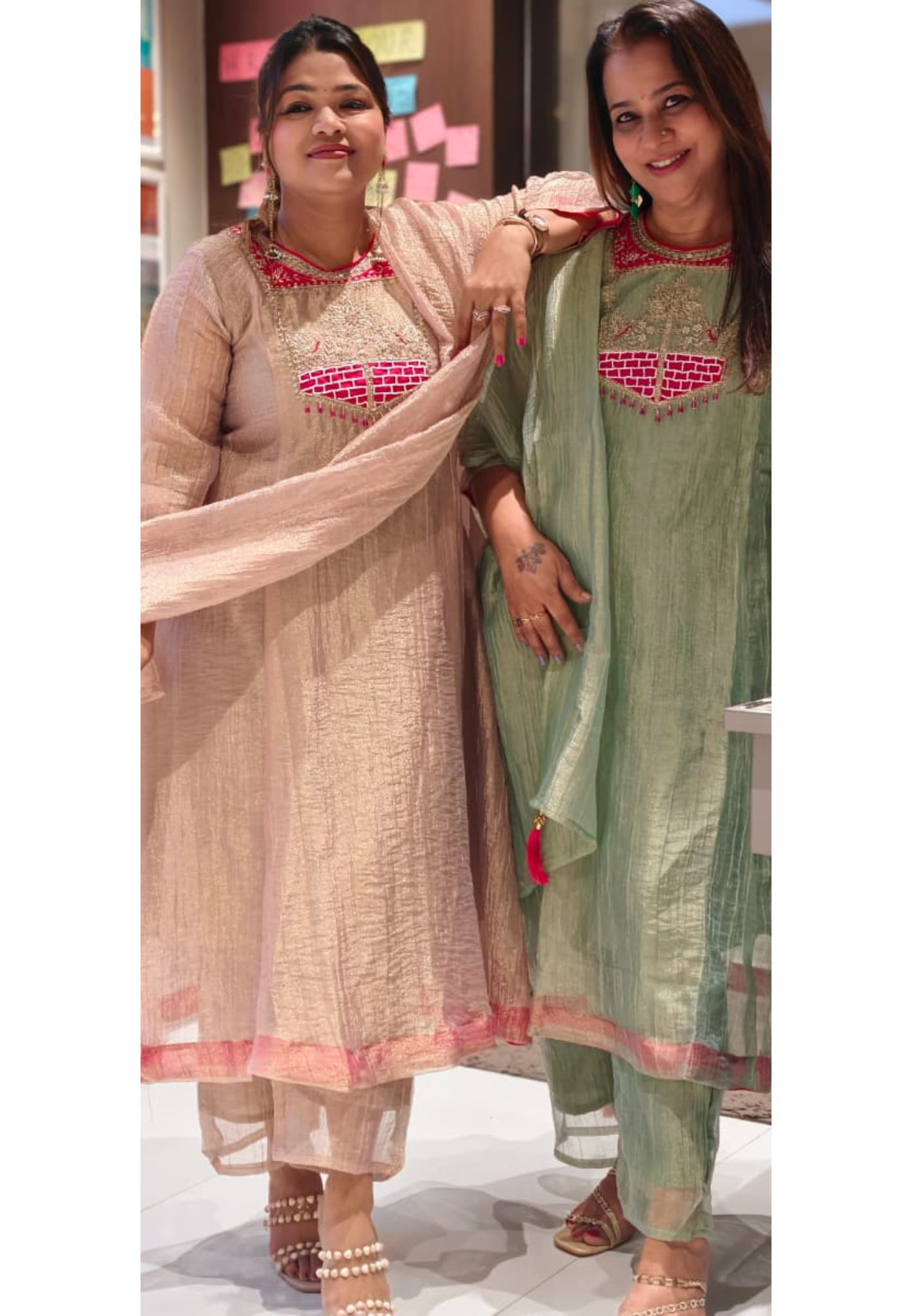Graceful Pastel Ethnic Kurta with Statement Embroidered Neckline Salsa A-Line Full Suit Set With Dupatta- 15765