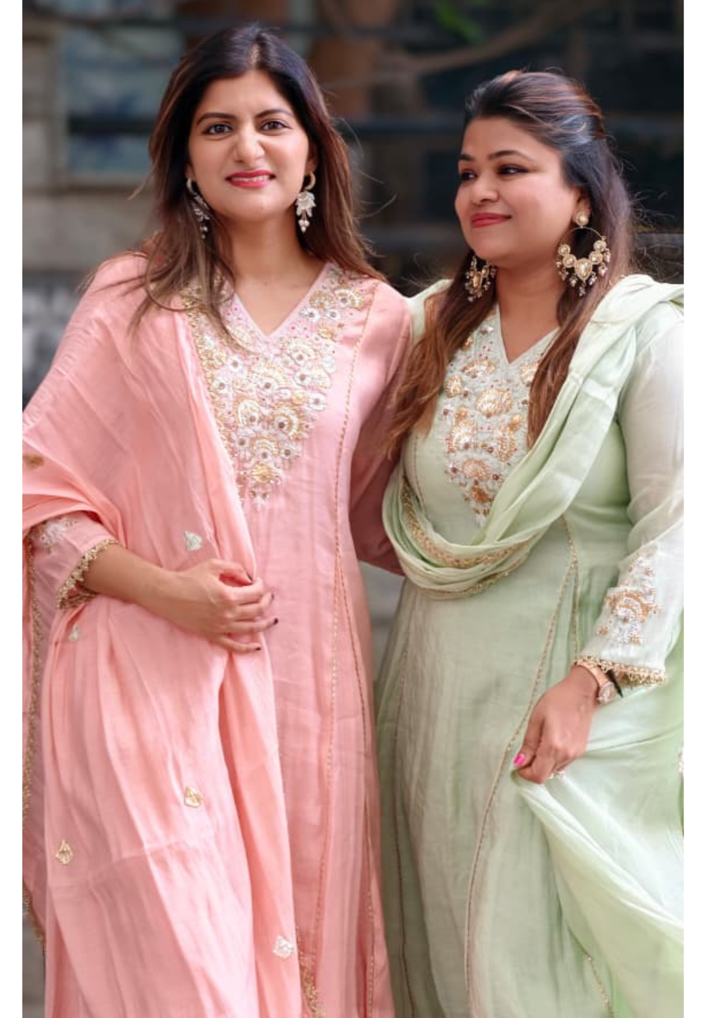 Elegant Intricate Embroidery Golden Lace Touch Mul-Chanderi A-Line Full Suit Set With Dupatta- 15791