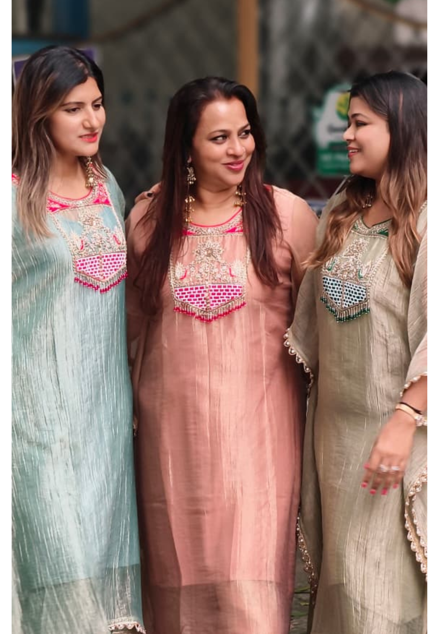 Dabka Contrasted Embroidered Tassel Yoke Premium Salsa Fabric Kaftan With Matching Bottom- 15972
