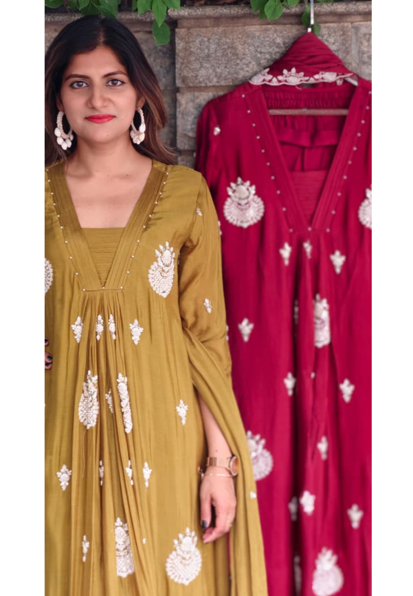 Premium Chinon Very Elegant Tiny Cut-Dana Embroidered Flowy Anarkali Full Suit Set With Dupatta- 15239