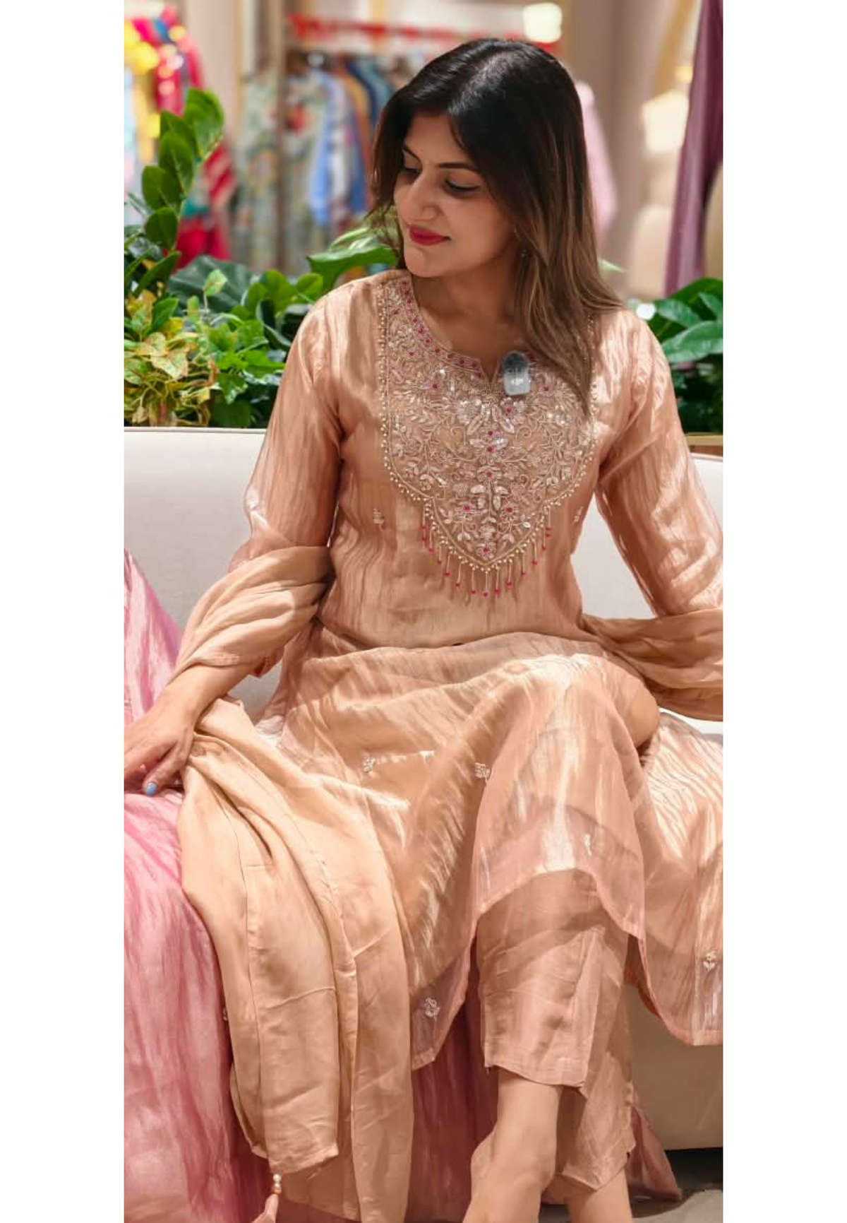 Premium Salsa Heavy Zardosi Intricate Embroidery Yoke Crushed Look A-Line Full Suit Set With Dupatta- 16237
