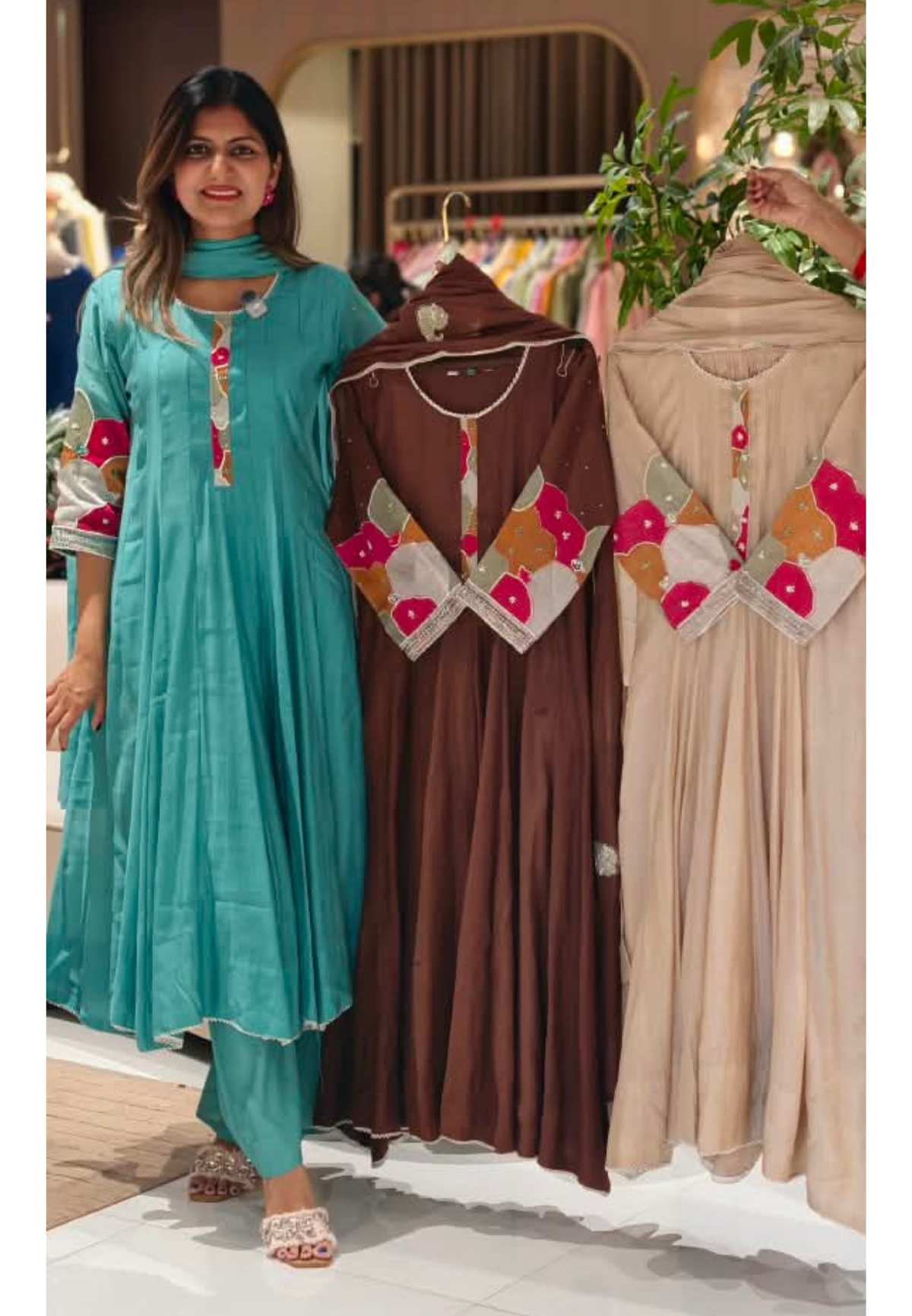 Vibrant Minimal Highlights Embroidered Banarasi Mul-Chanderi A-Line Full Suit Set With Dupatta- 16240