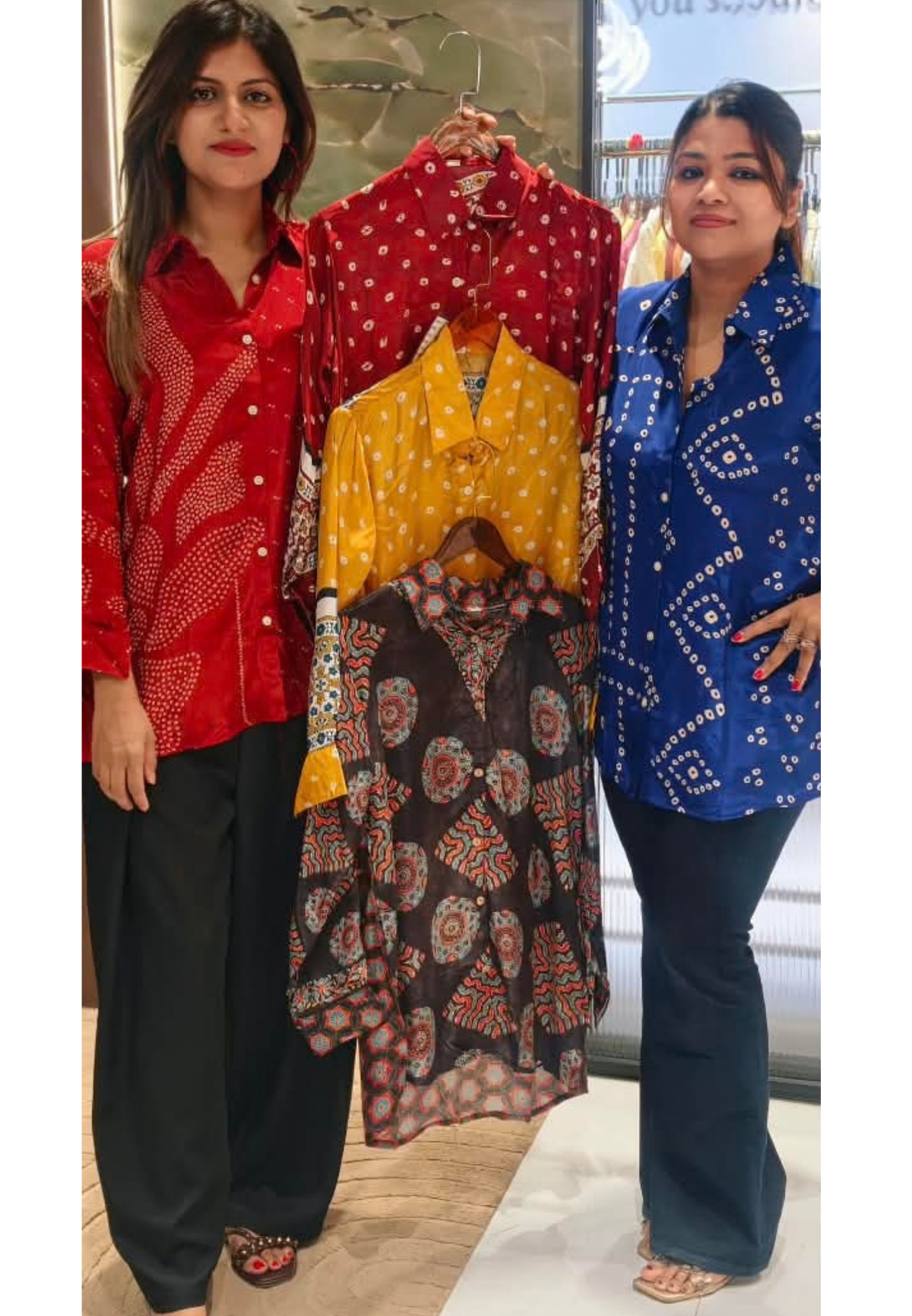 Bandhani Print Artisnal Motifs Flowy Crepe Casual Shirts- 16562