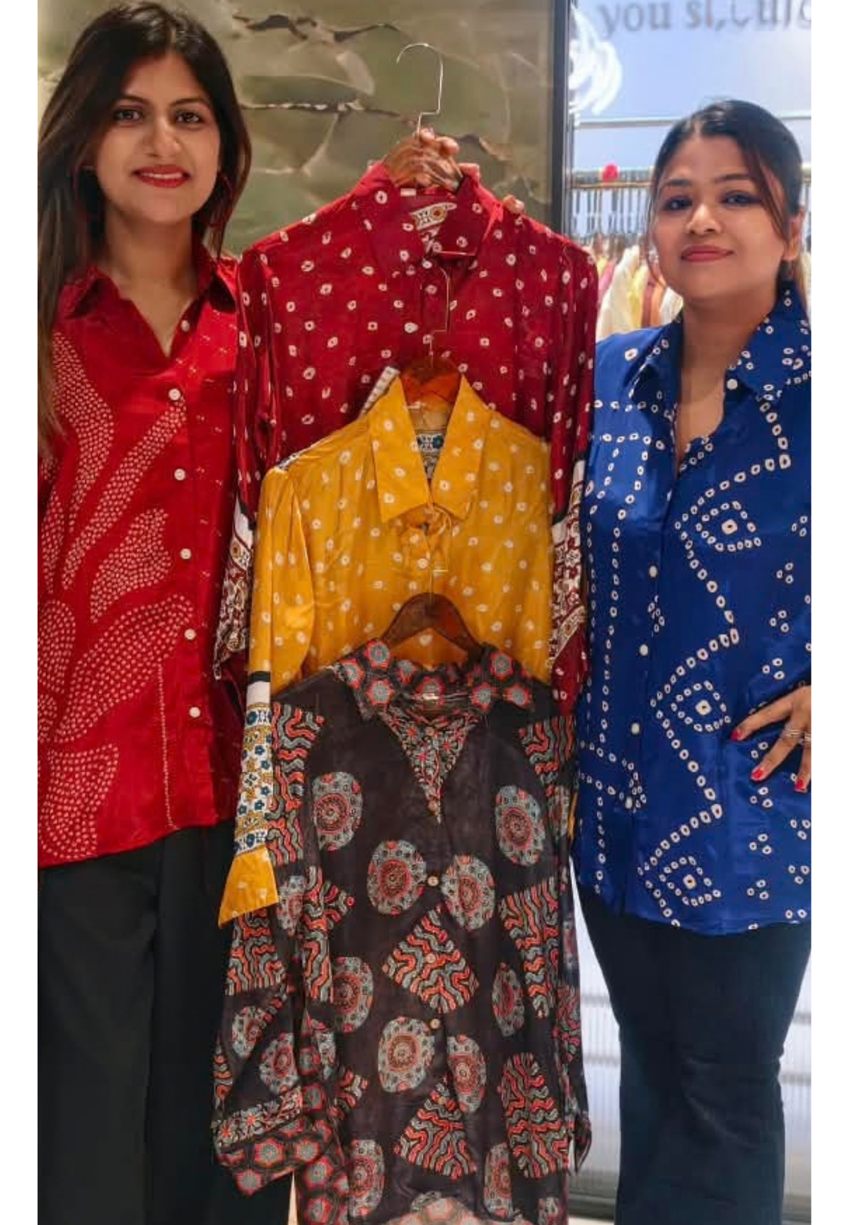 Bandhani Print Artisnal Motifs Flowy Crepe Casual Shirts- 16562
