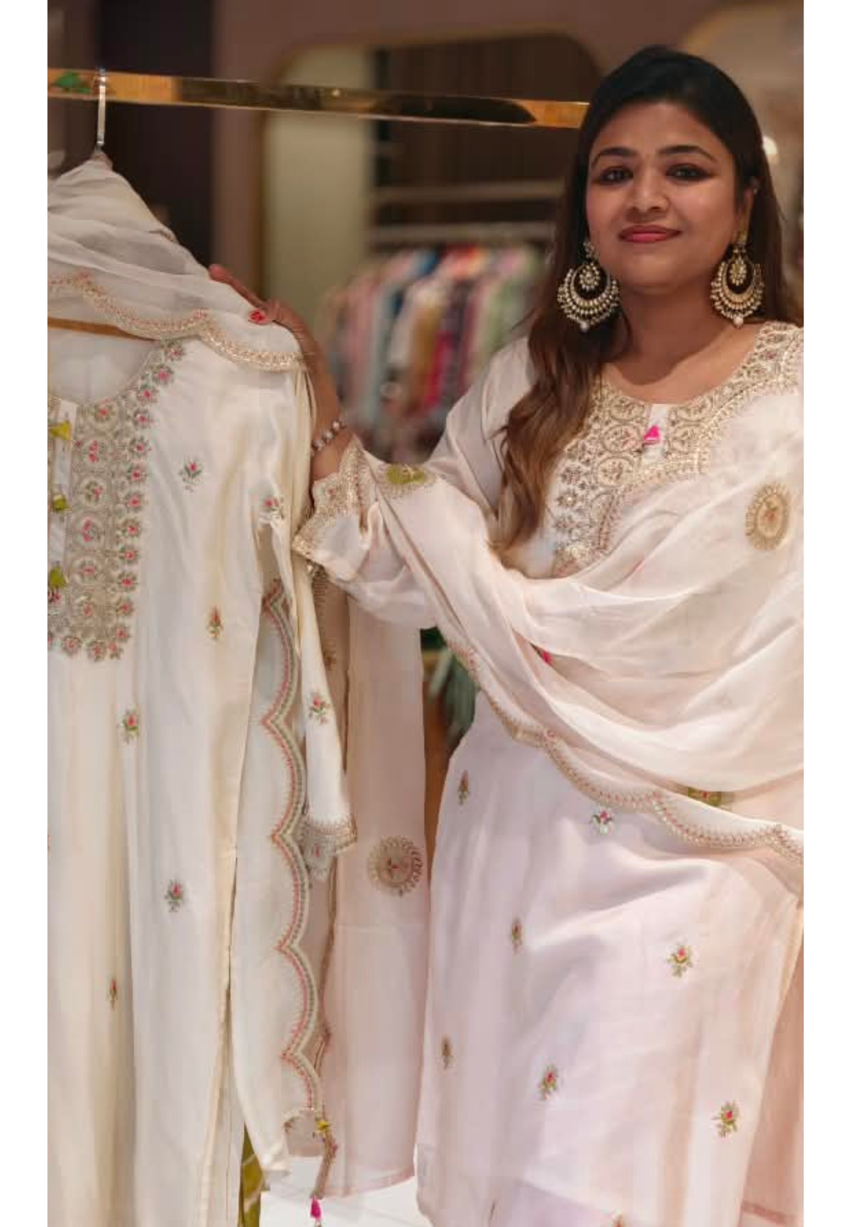 Russian Silk Vibrant Lehriya Bottom Embroidered Full Suit Set with Organza Dupatta- 16661