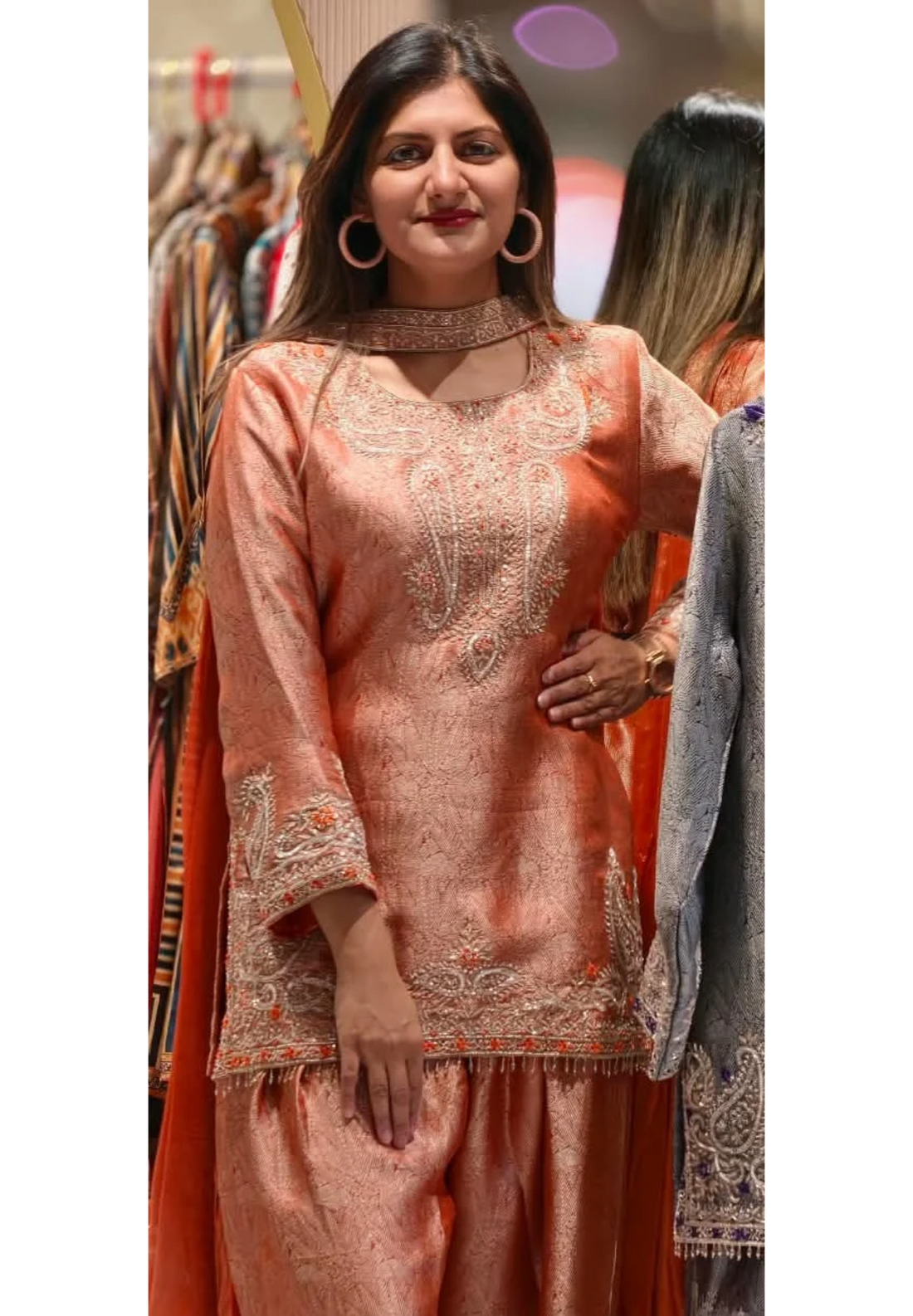 Weavin Banarasi Kurta With Farshi Bottom Set with Intricate Zari Embroidery & Elegant Paisley Border Work- 16963