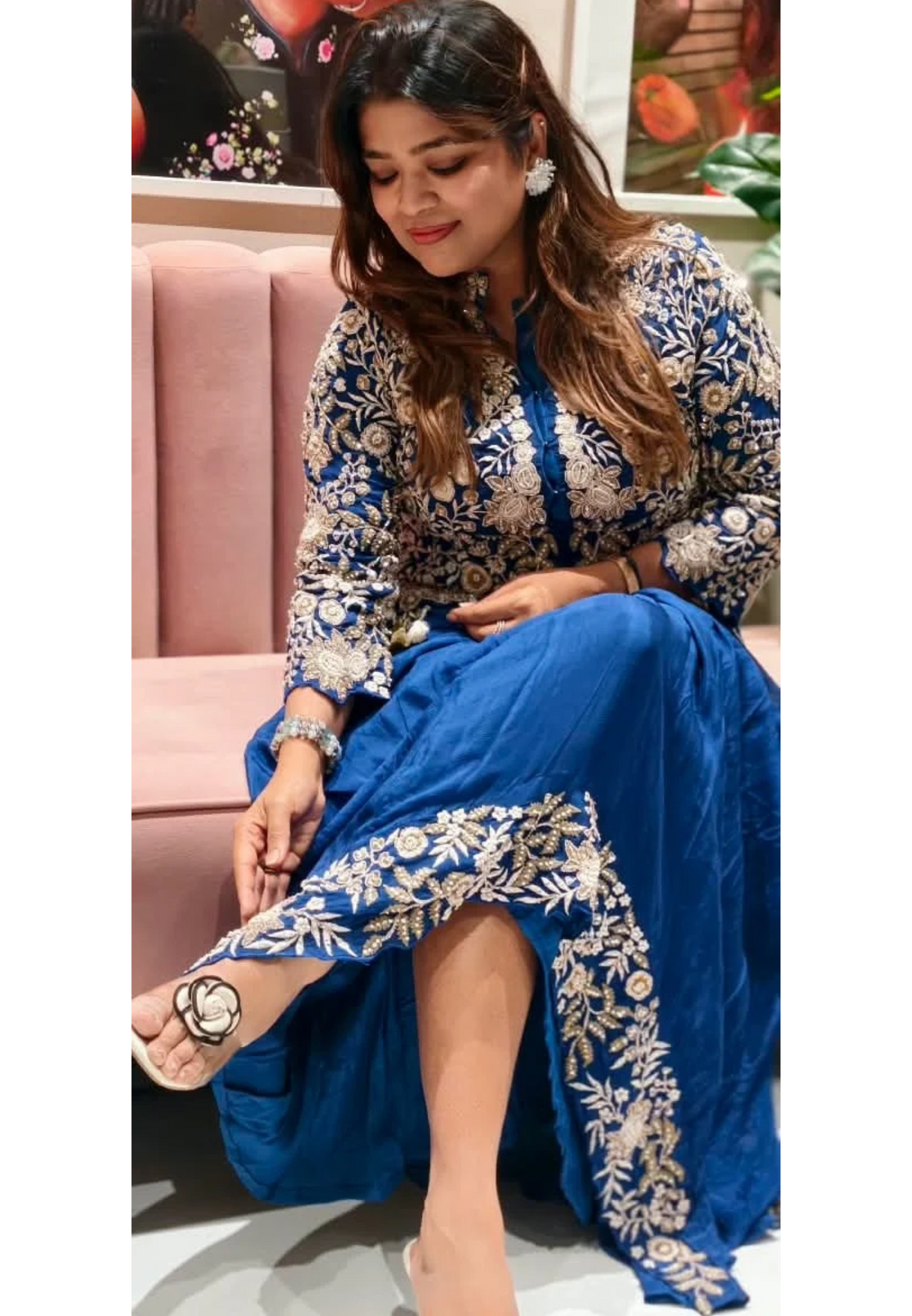 Premium Embroidered Cape Style Indo-Western with Intricate Detailing- 16752