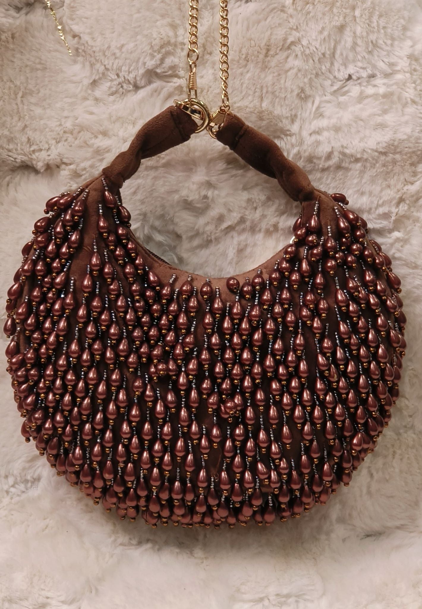 Designer moon shape crystal bags