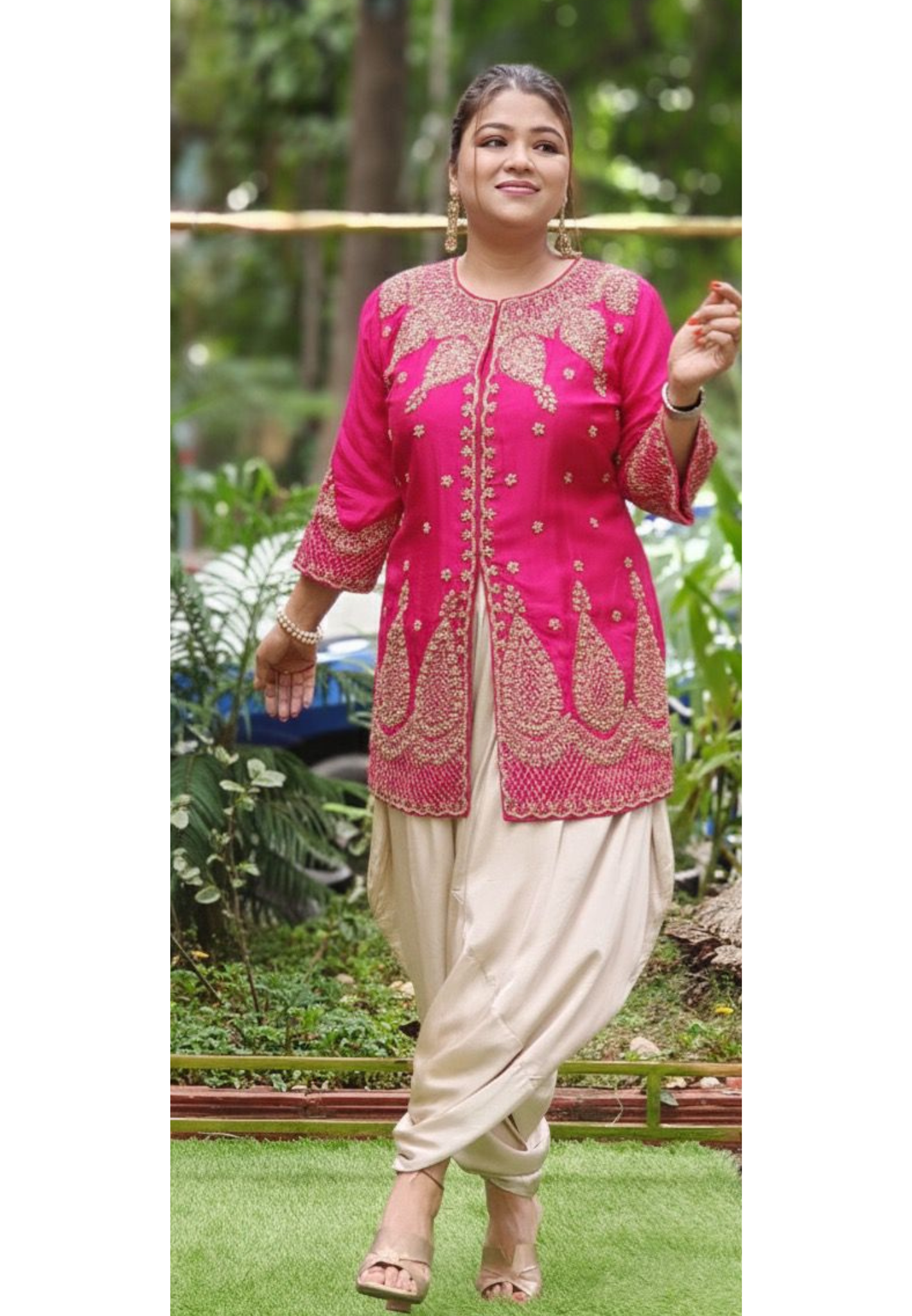 Very Stylish Designer Zardosi Work Short Kurta With Harem Bottom- 11623, 11622