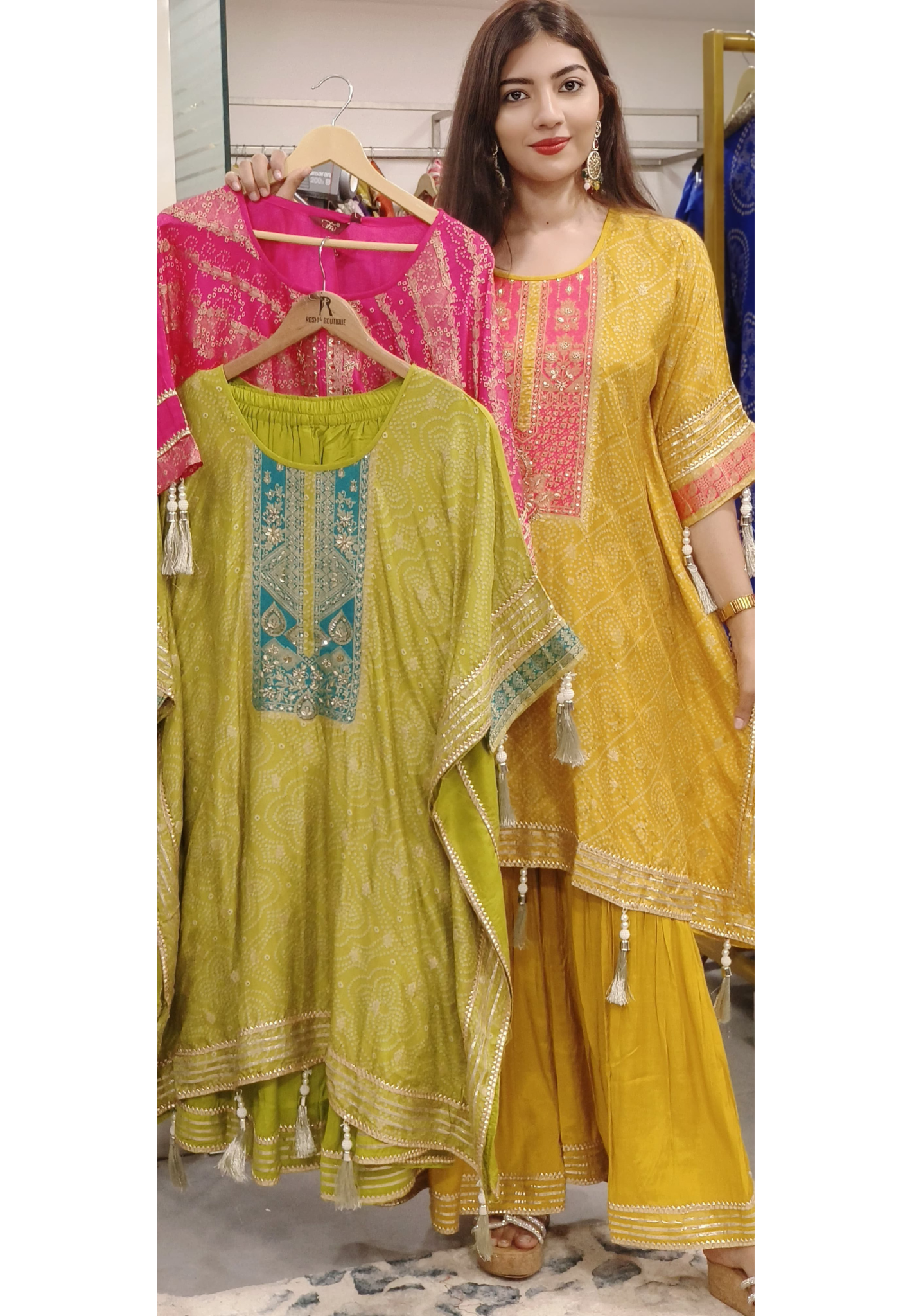 Embroidered Banarasi Kaftan Set with Sharara A Perfect Fusion of Elegance and Comfort 08926,08927,08928