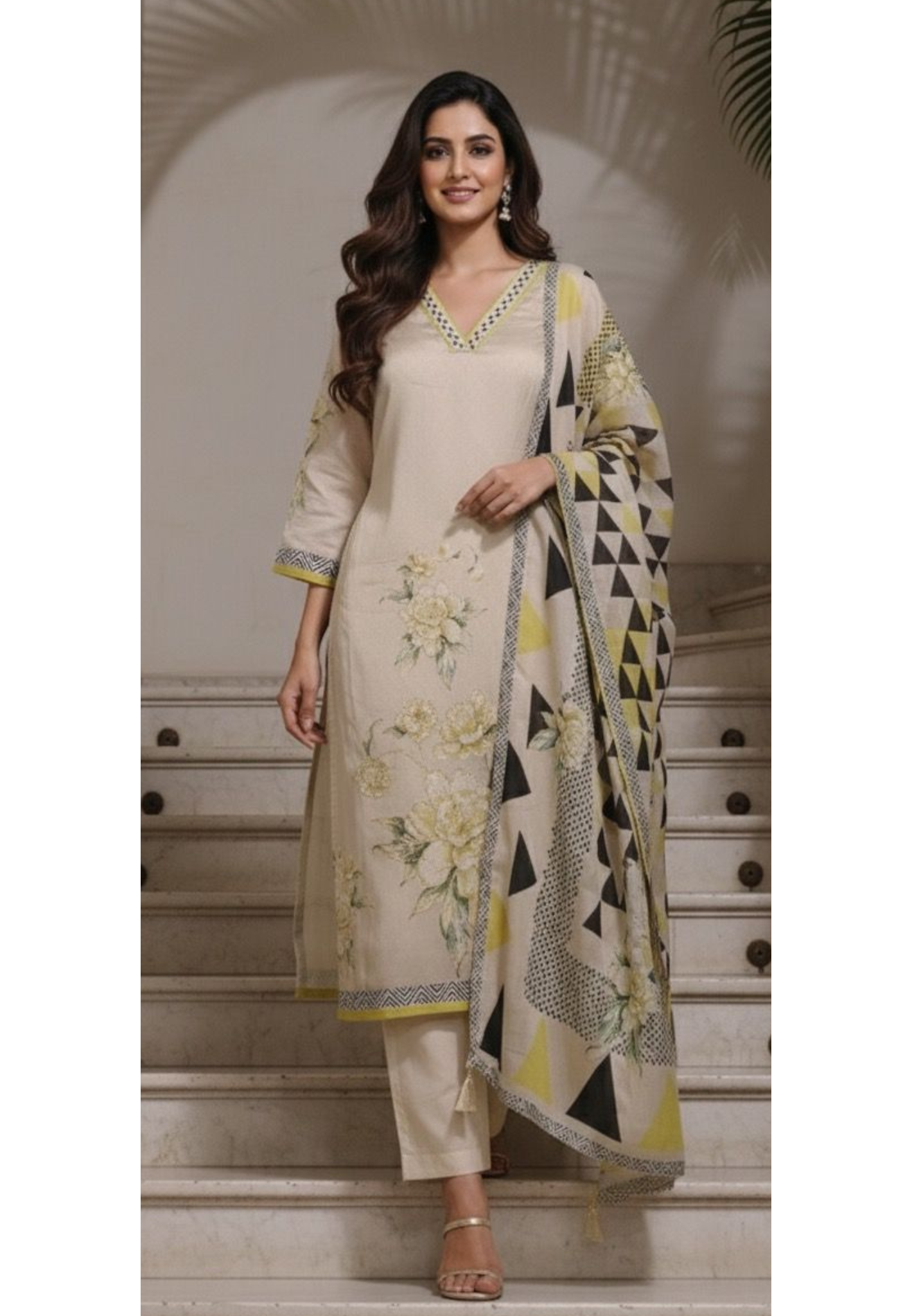 Soft Look Very Decent Digital Floral Printed  Full Suit Set With Dupatta In Silk Fabric- 11705