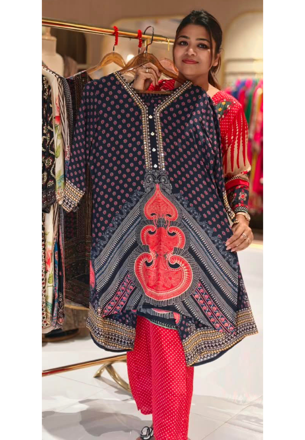 Solitare Inspired Print Flowy Pure Crepe Casual Co-Ord Set- 15239
